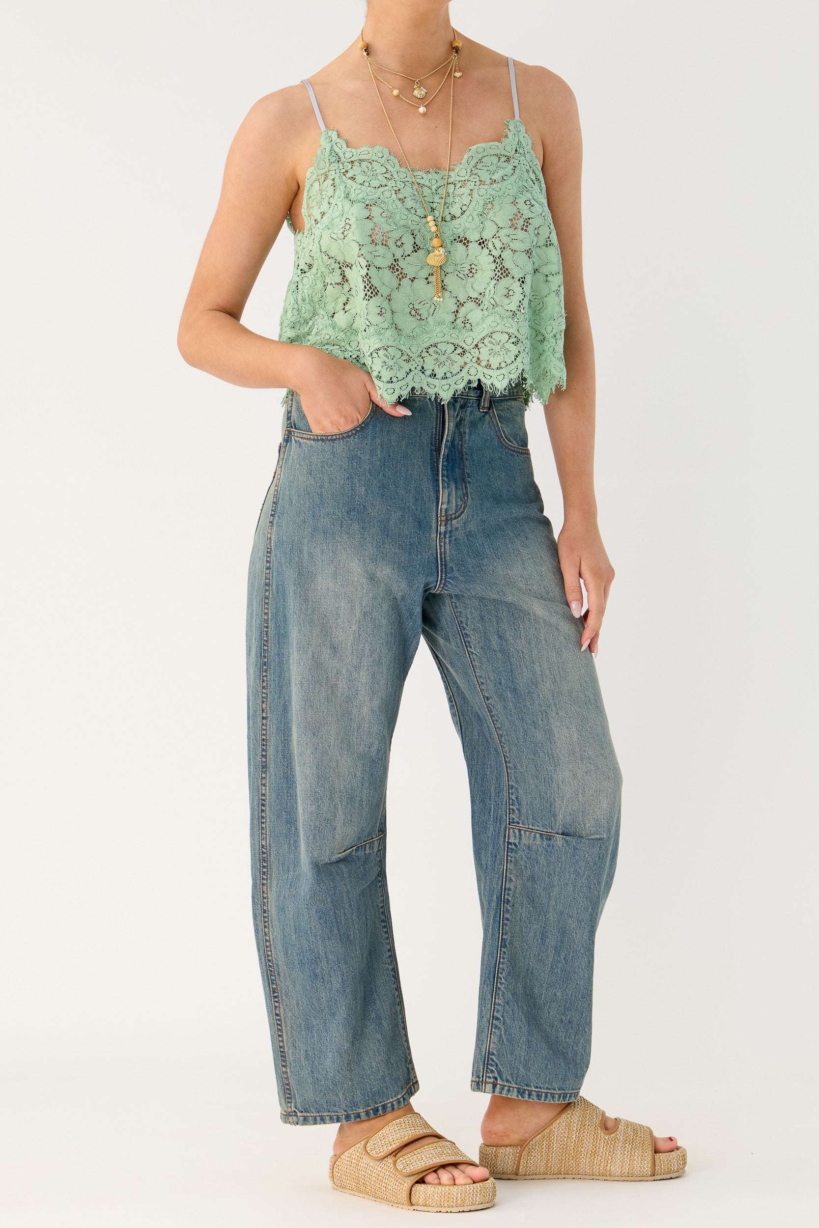 Tilly V Neck Lace Cami