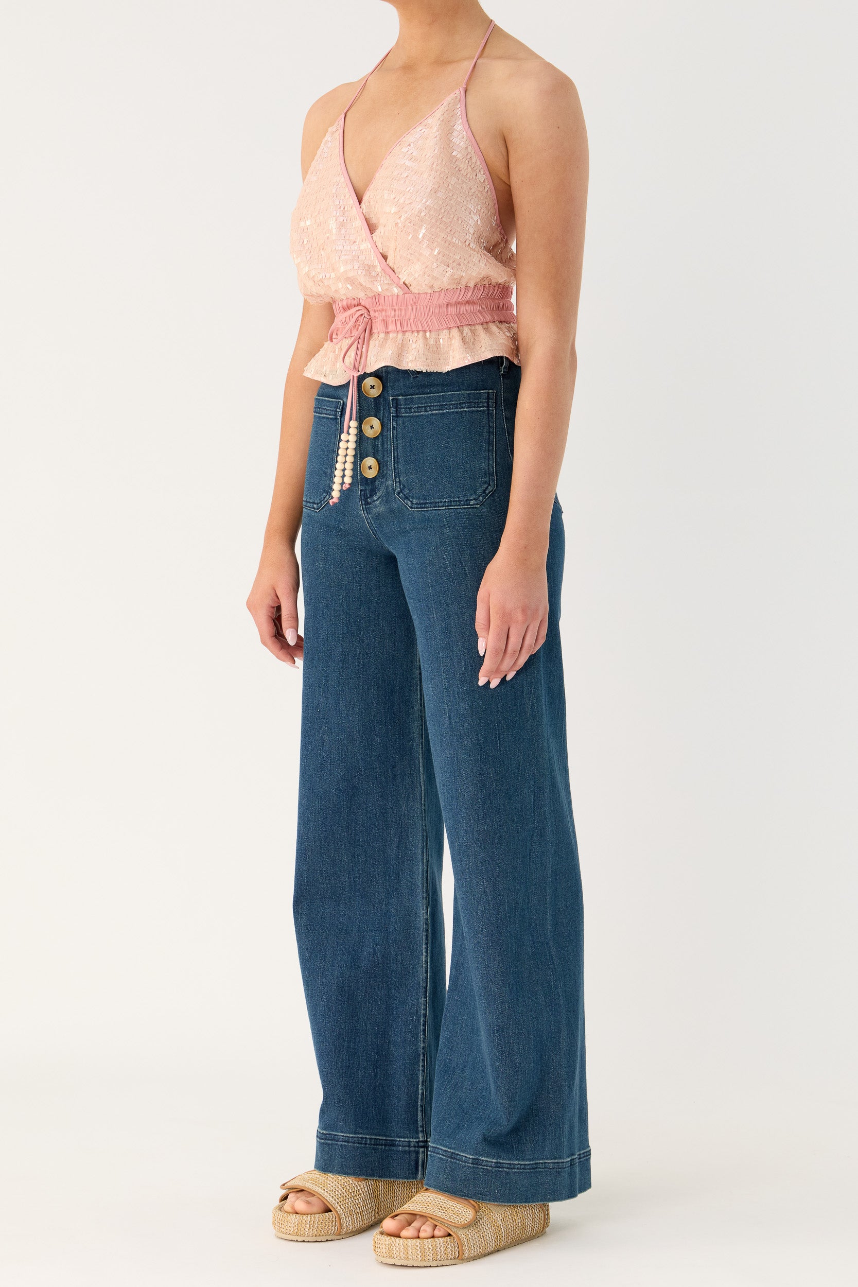 Marella Halter Neck Sequin Top