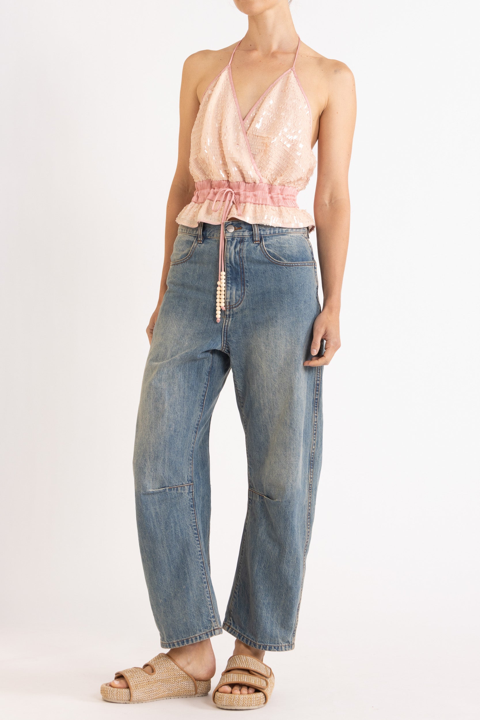 Marella Halter Neck Sequin Top