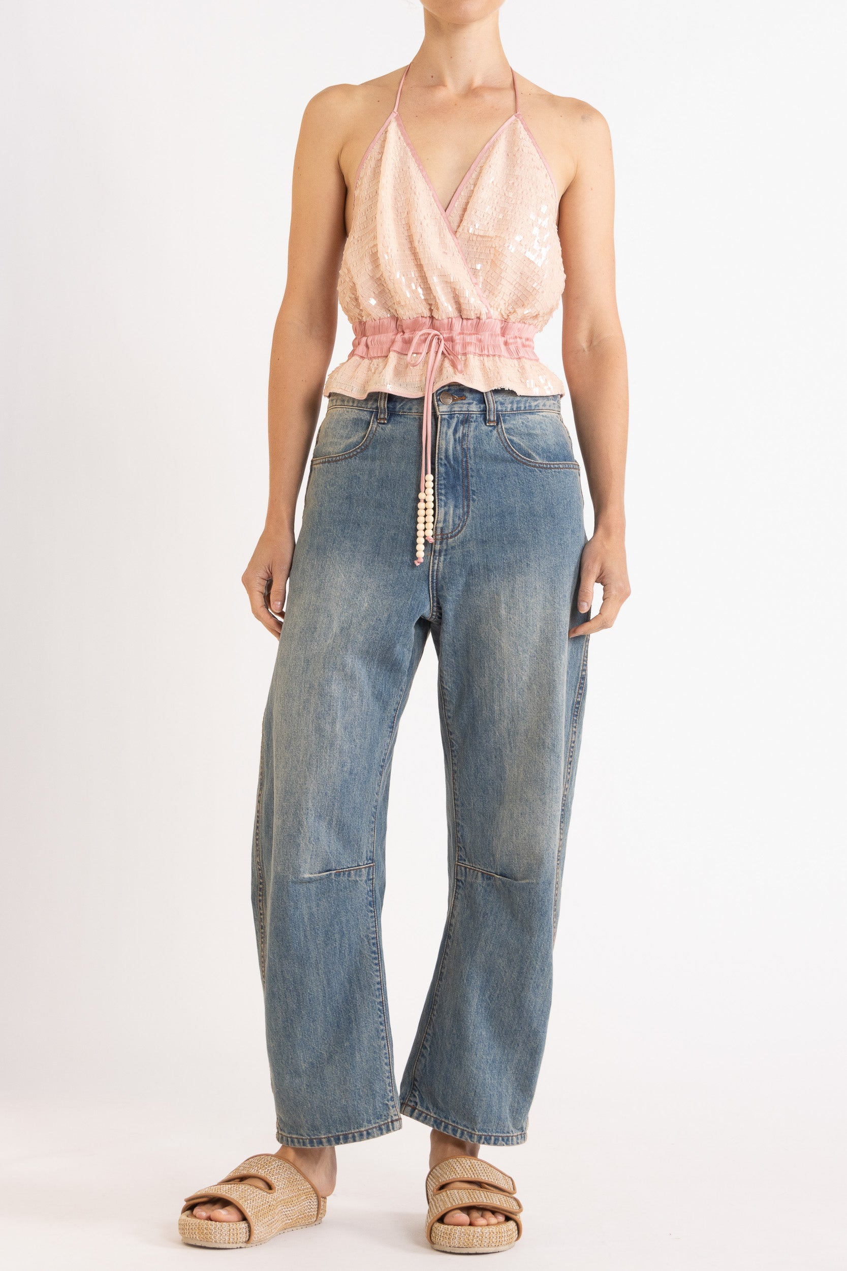 Marella Halter Neck Sequin Top