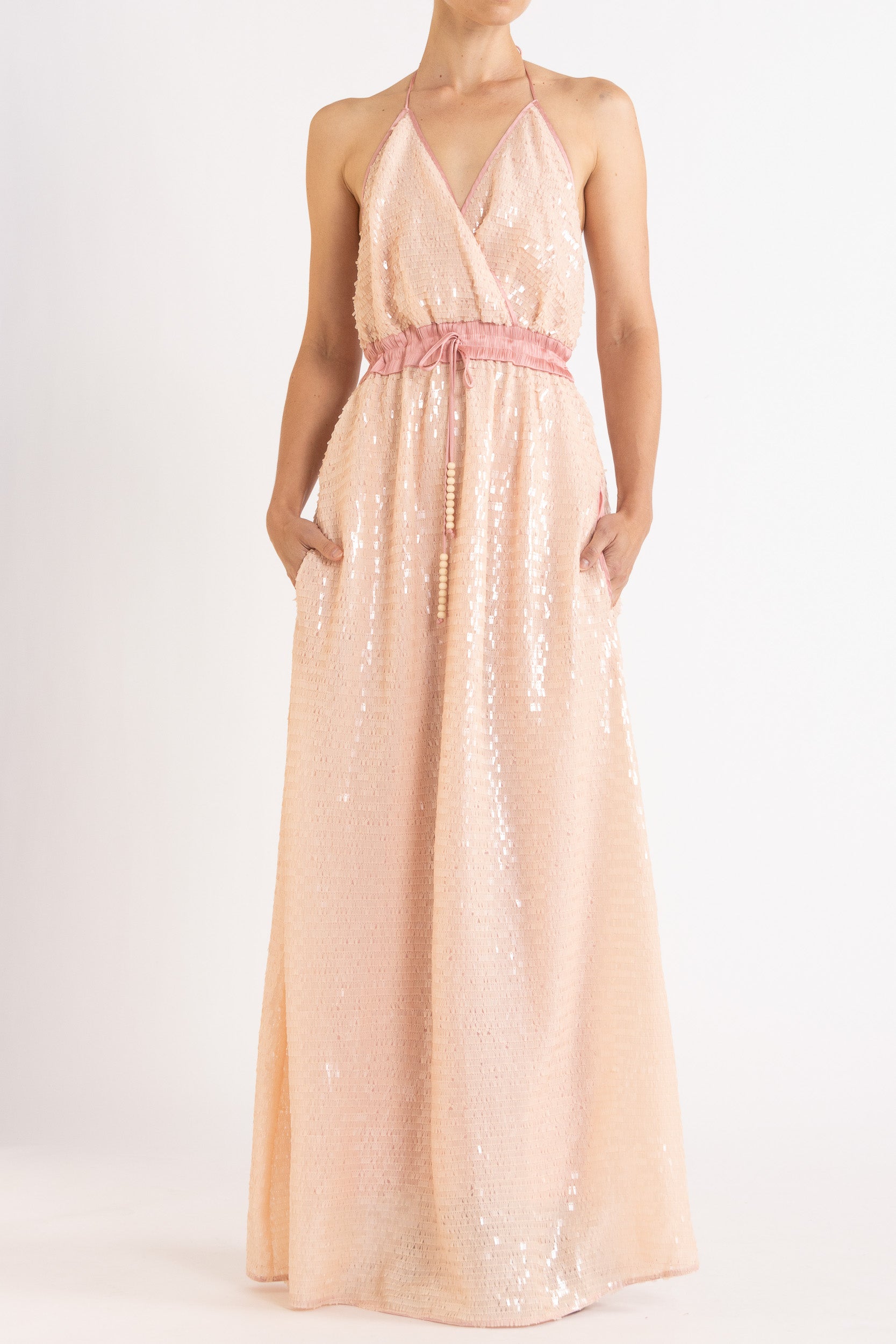 Marella Sequin Halter Neck Dress