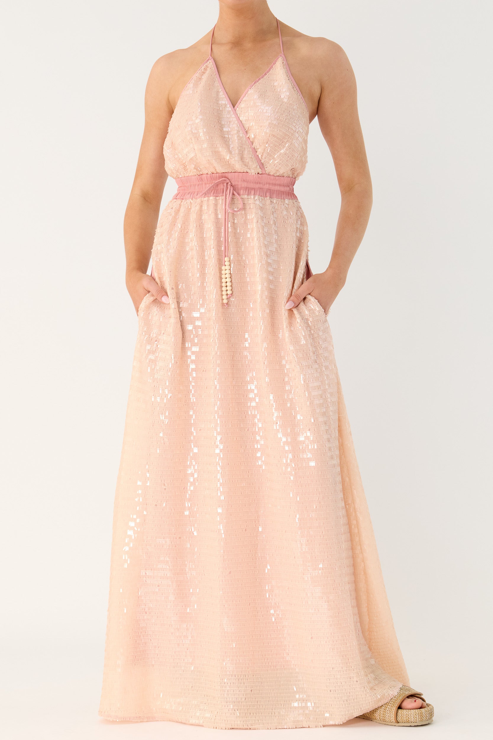 Marella Sequin Halter Neck Dress