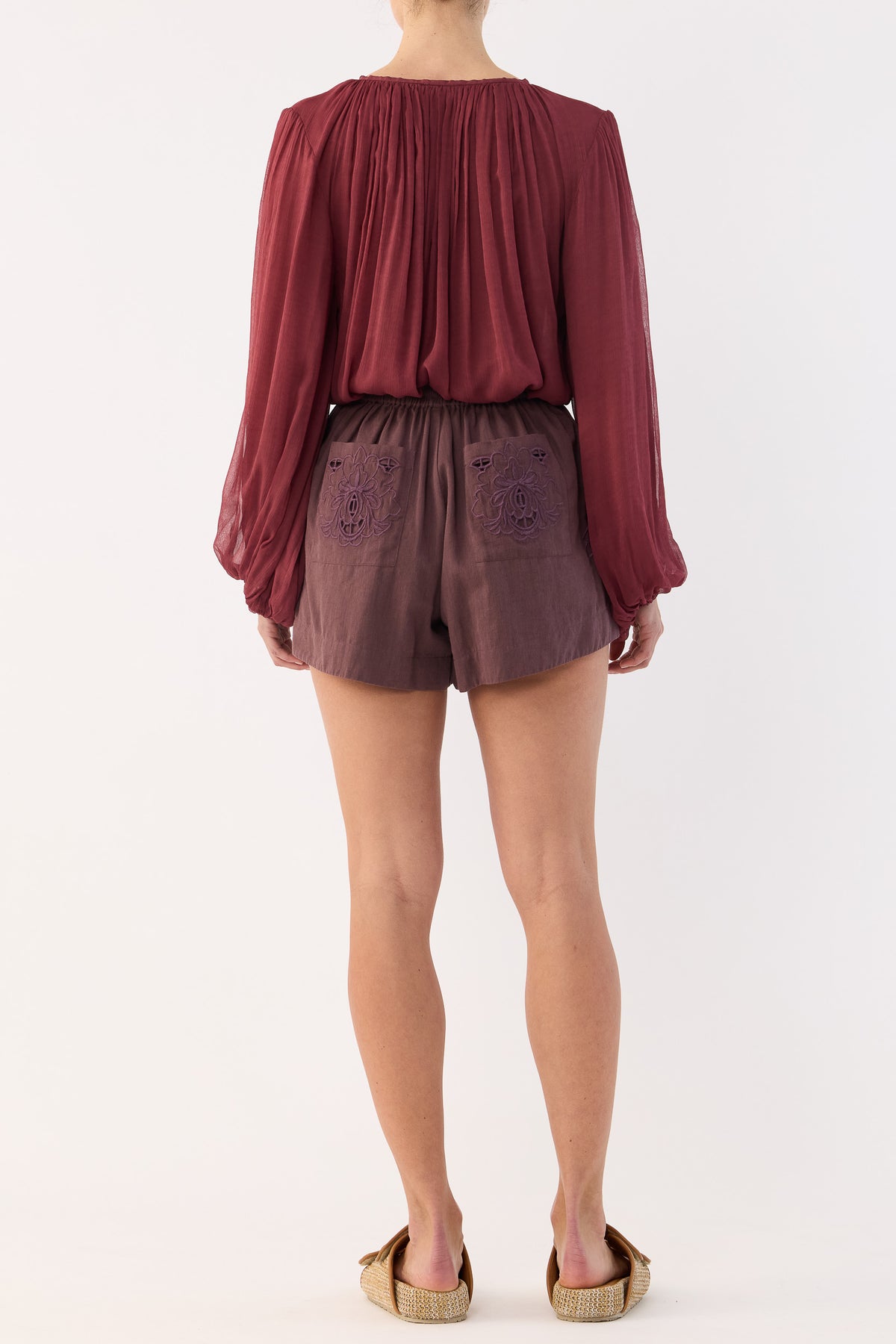 Lucinda Crinkle Chiffon Long Sleeve Top