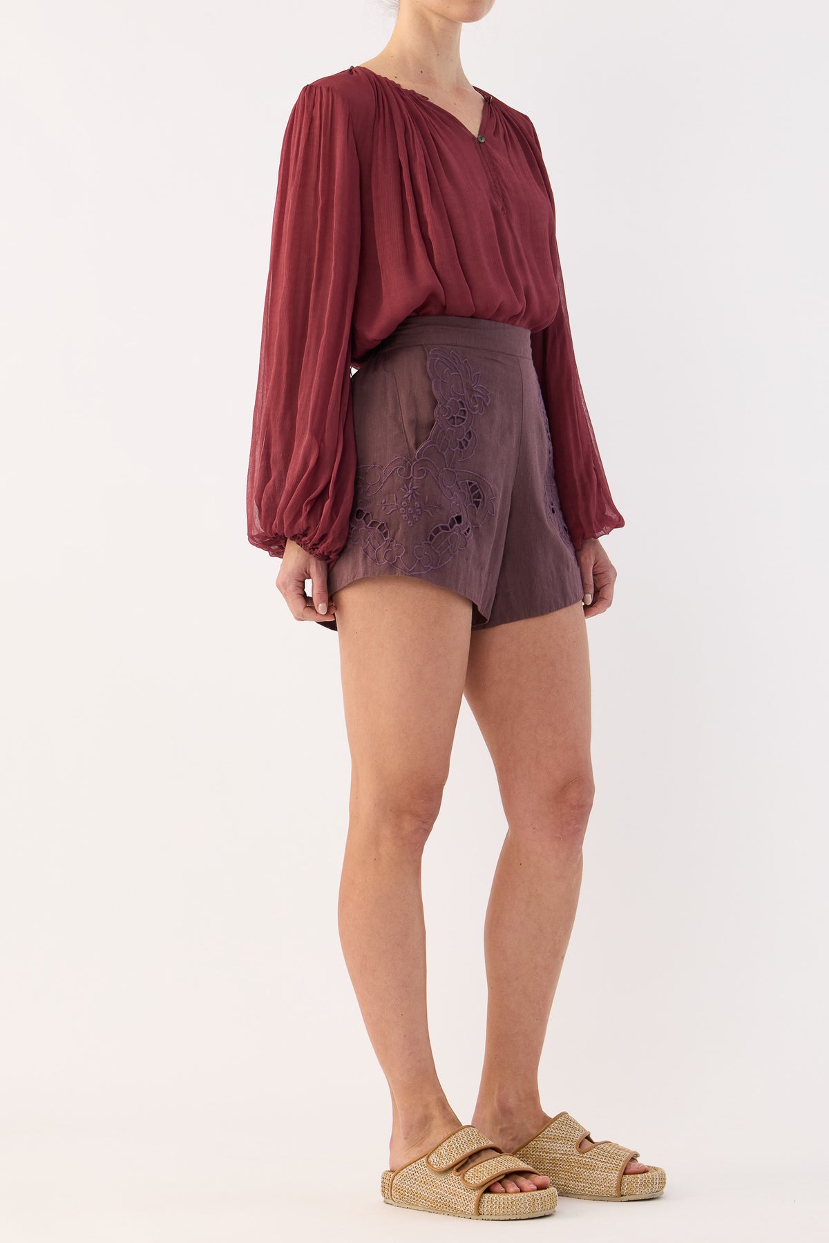 Lucinda Crinkle Chiffon Long Sleeve Top