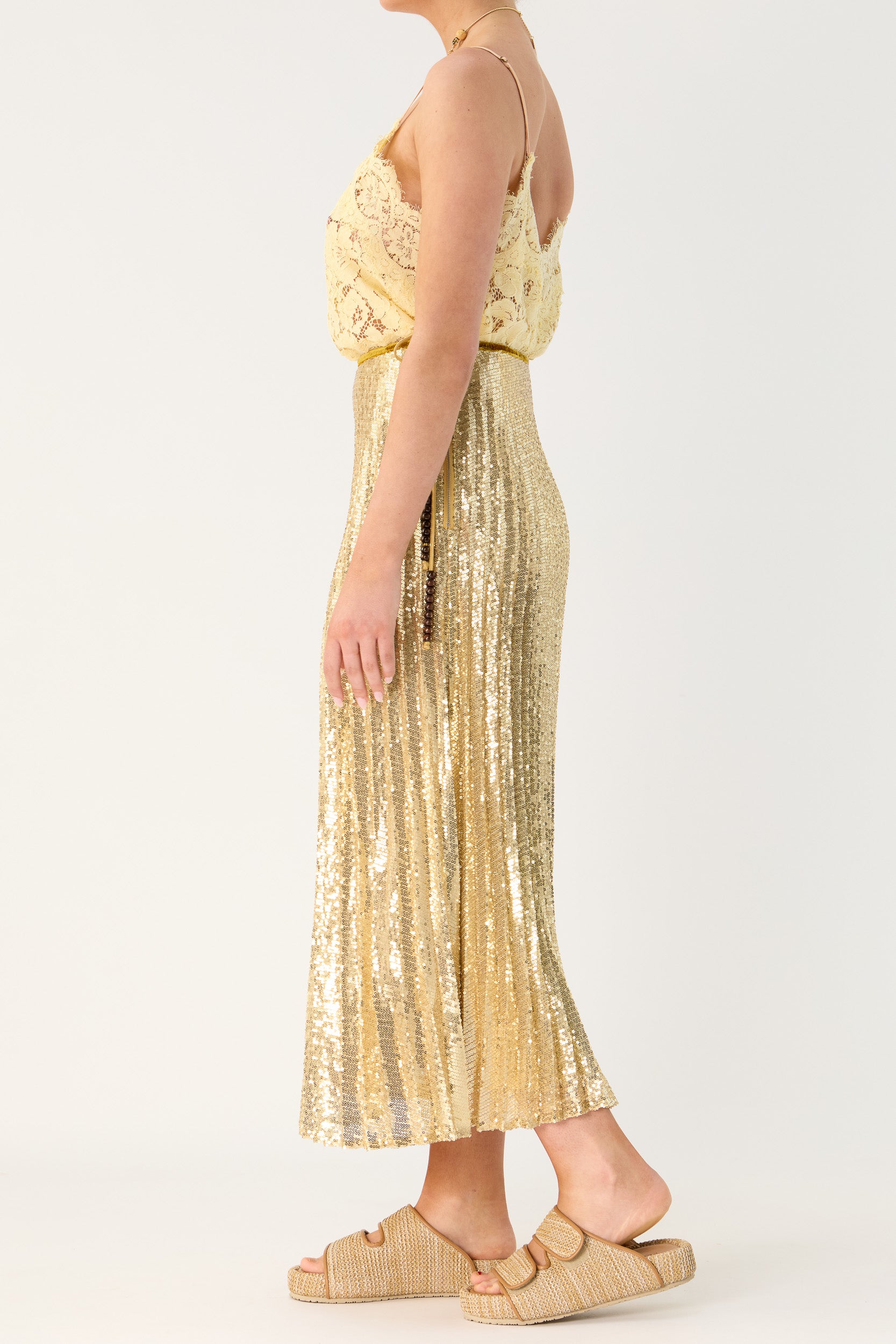 Sigrid Sequin Pleated Skirt