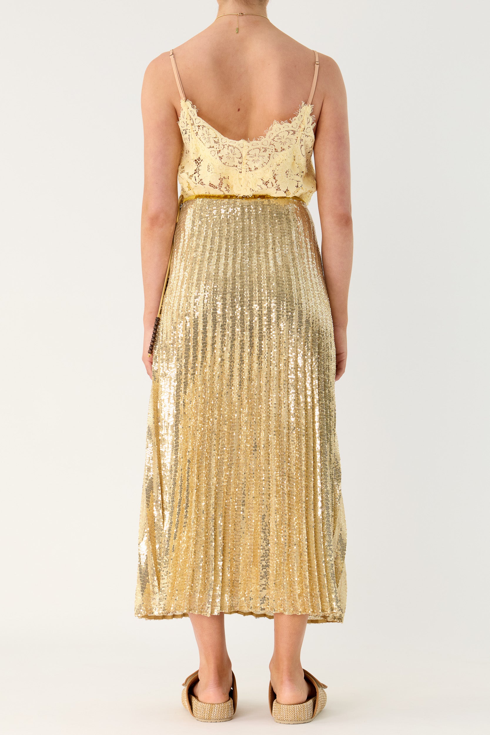 Sigrid Sequin Pleated Skirt