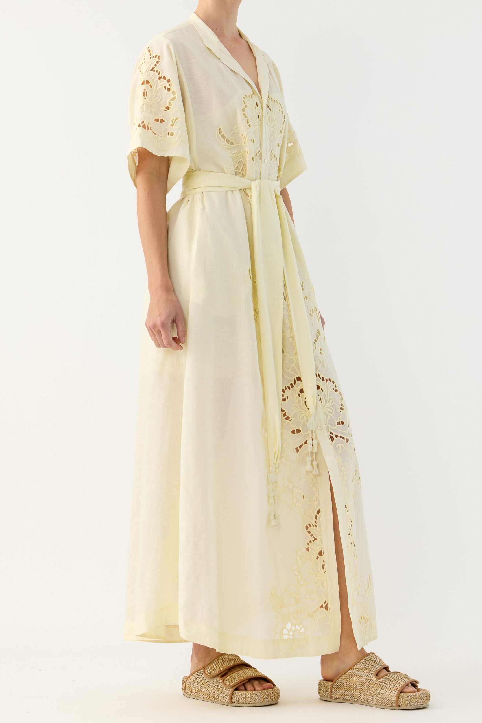 Pascal Embroidered Cutout Shirt Dress