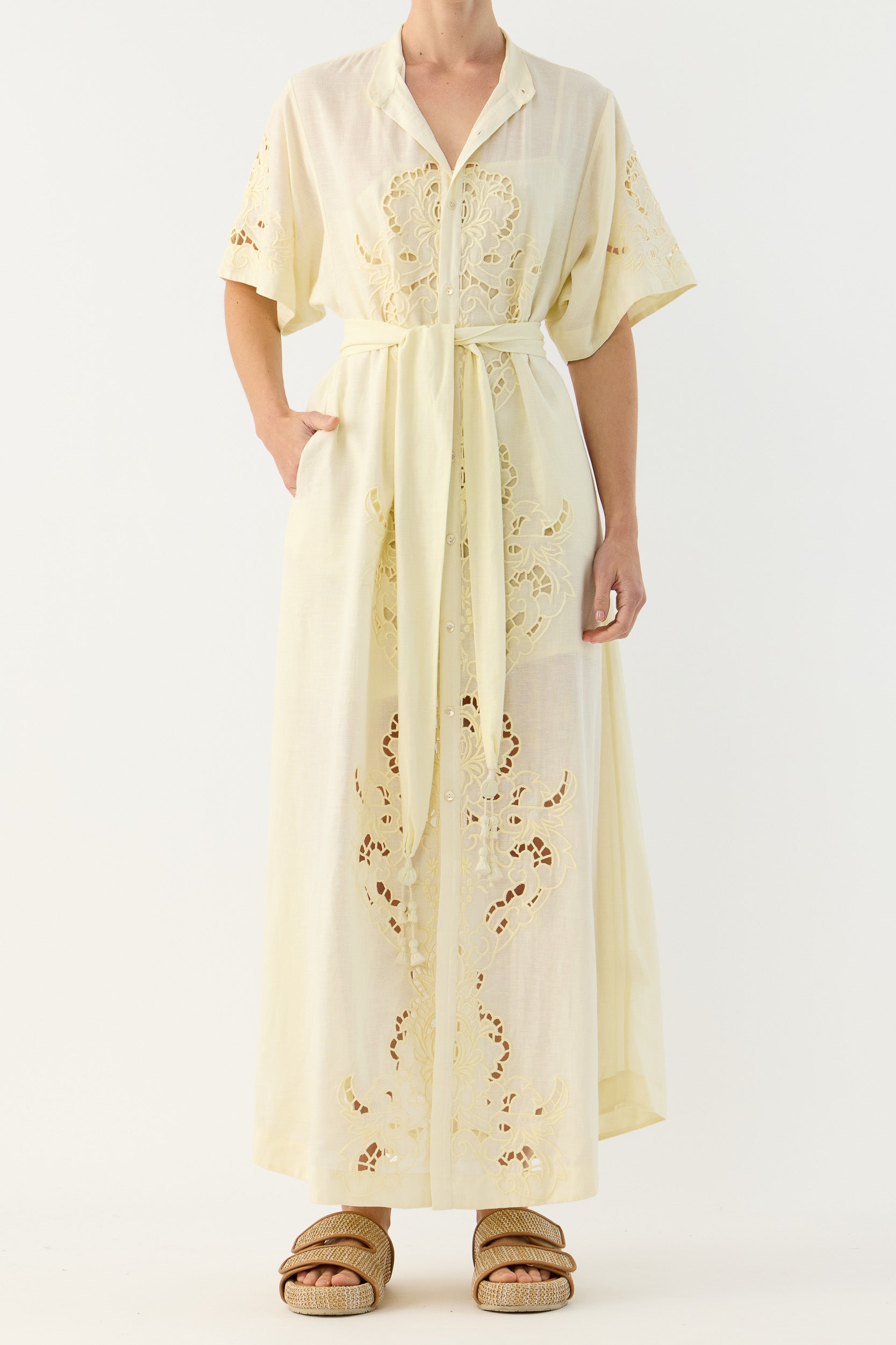 Pascal Embroidered Cutout Shirt Dress