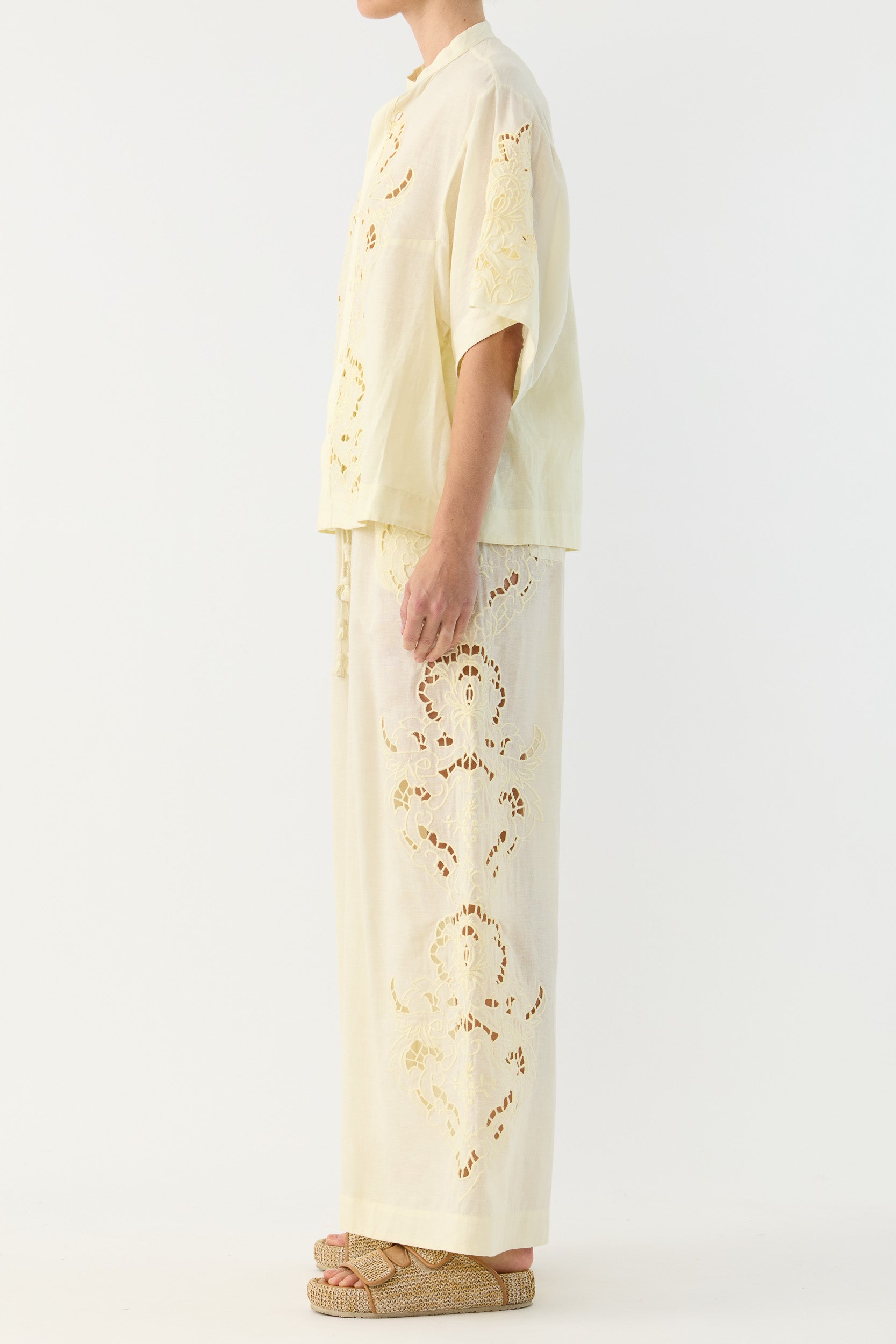 Pascal Embroidered Cutout Pant