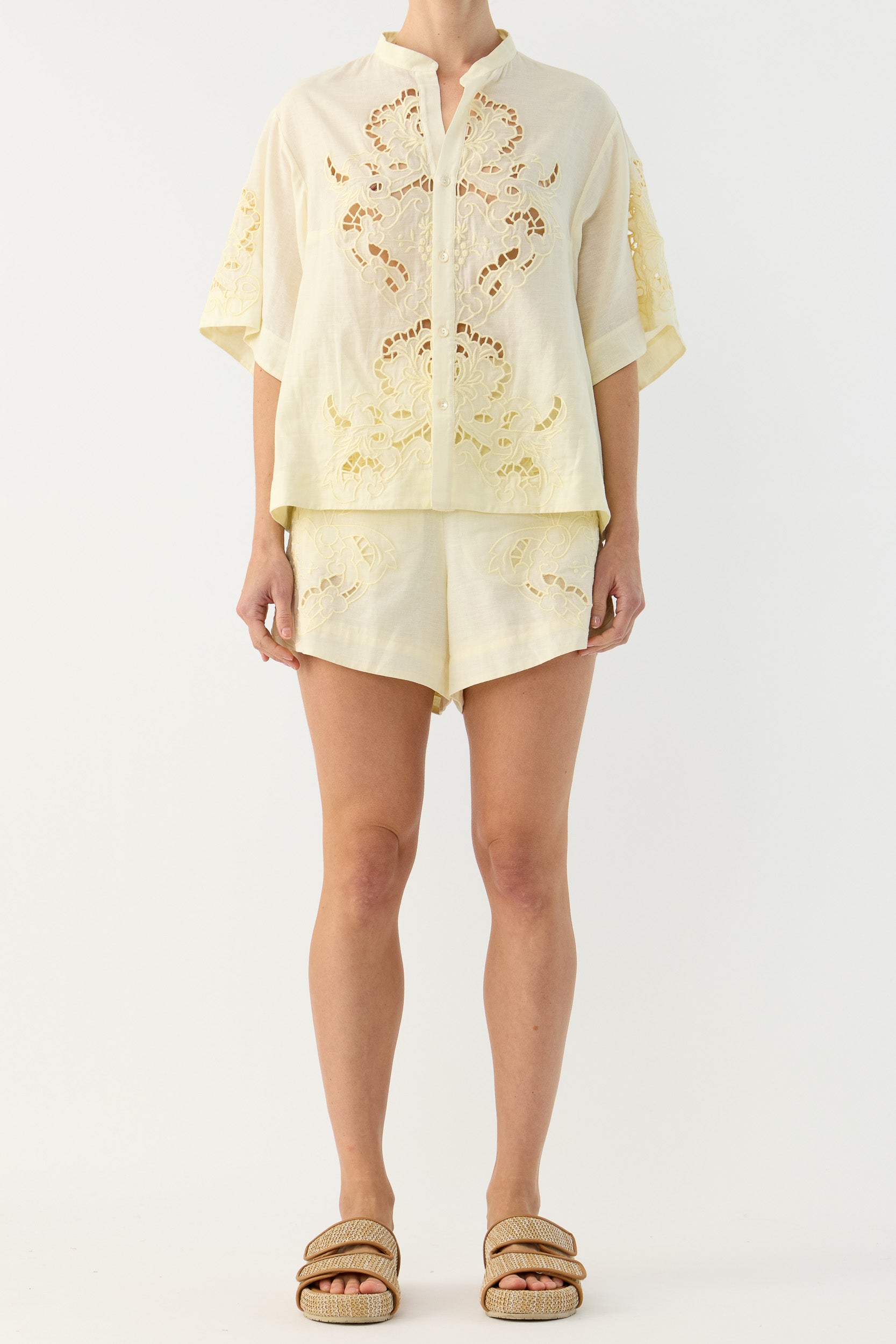 Pascal Embroidered Cutout Short