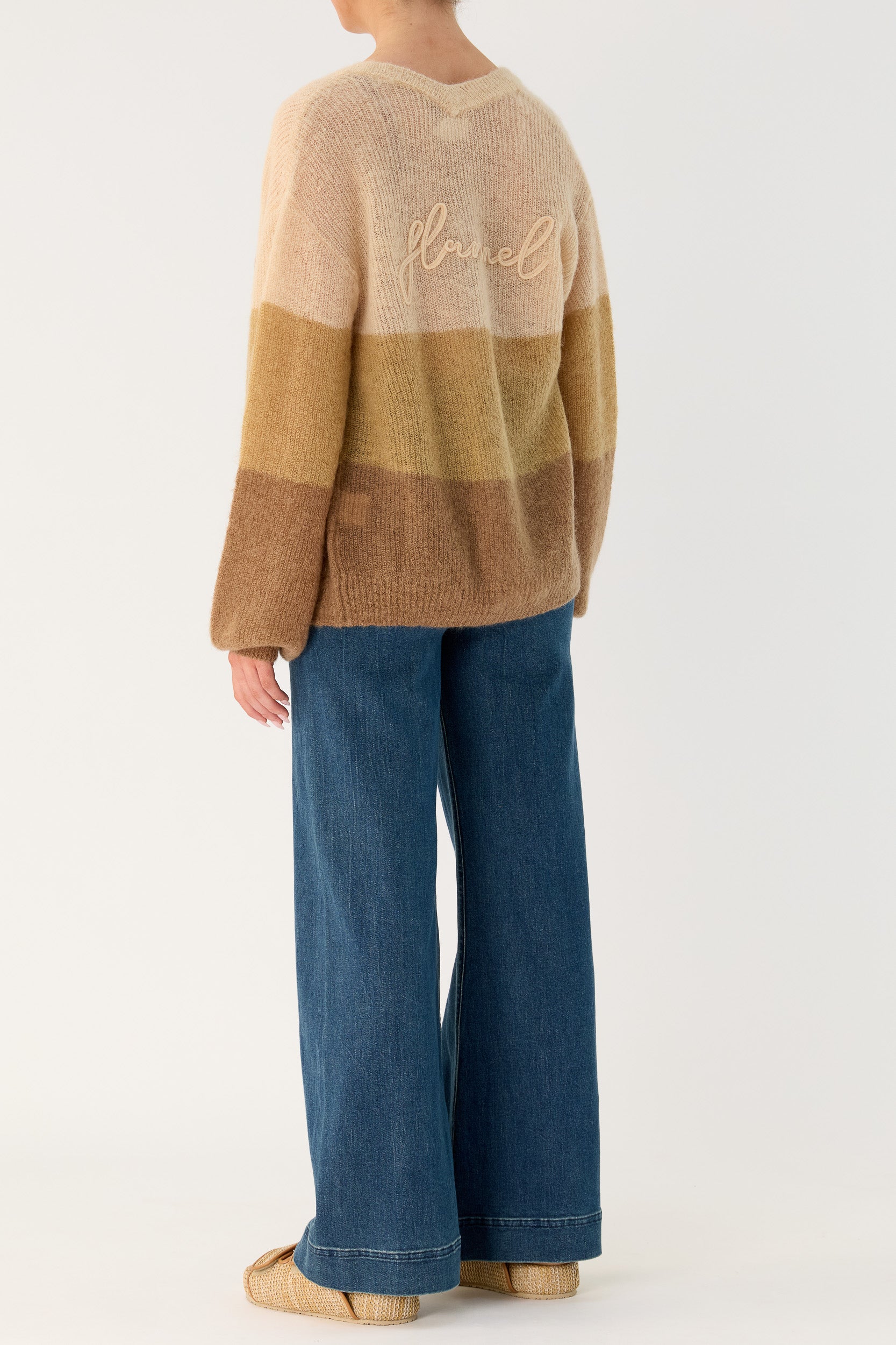 Inez Mohair-Wool Logo Knit Cardigan