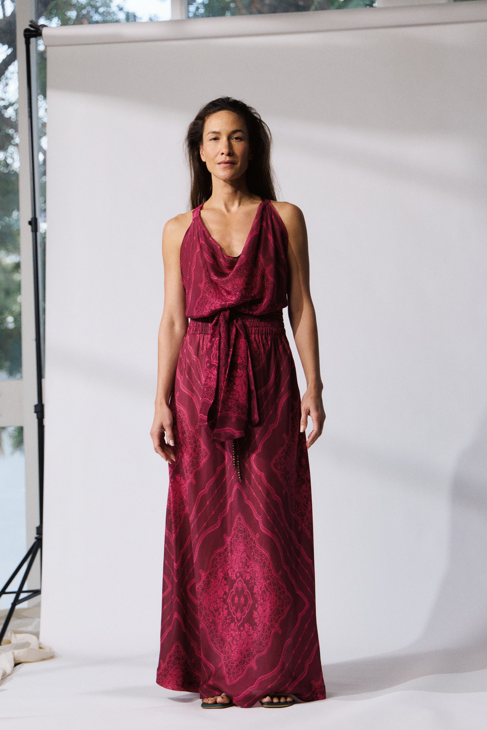 Renee Printed Silk Maxi Skirt