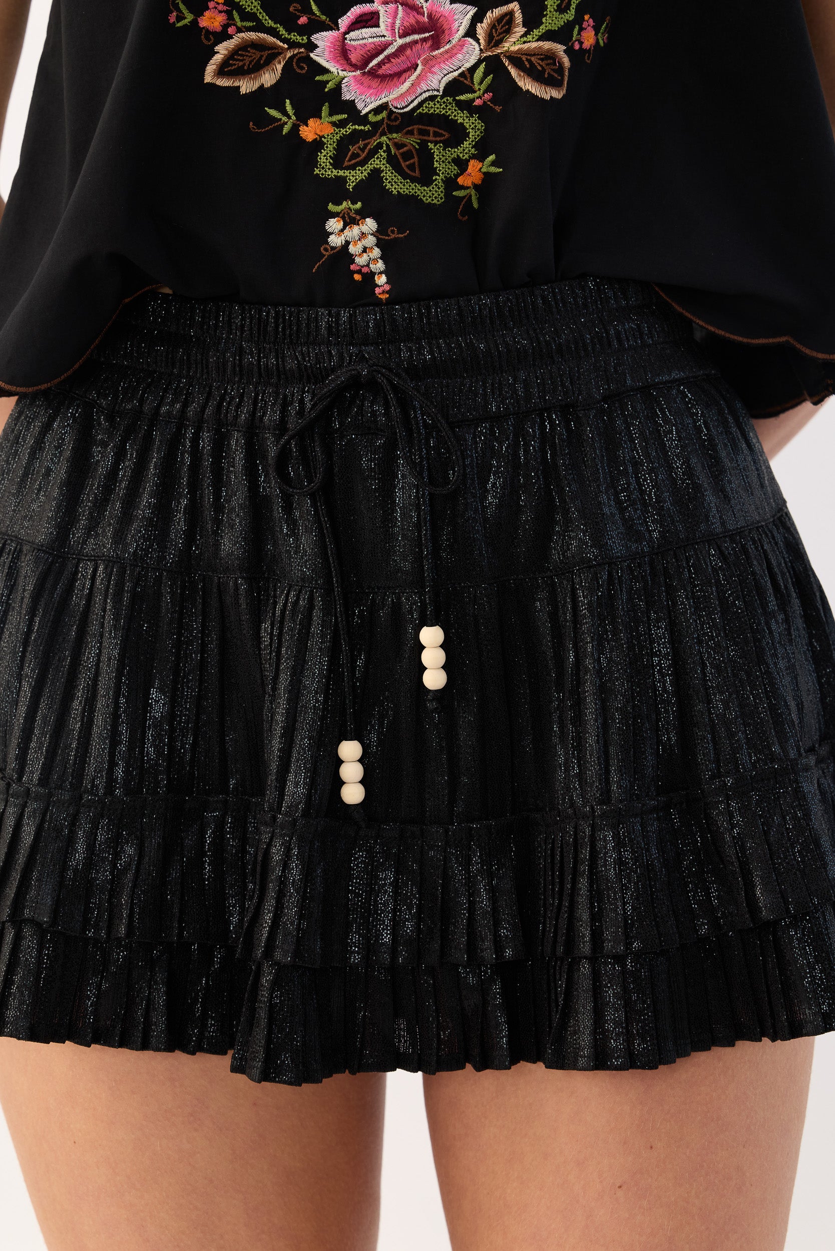 Lilly Metallic Lamé Frill Short