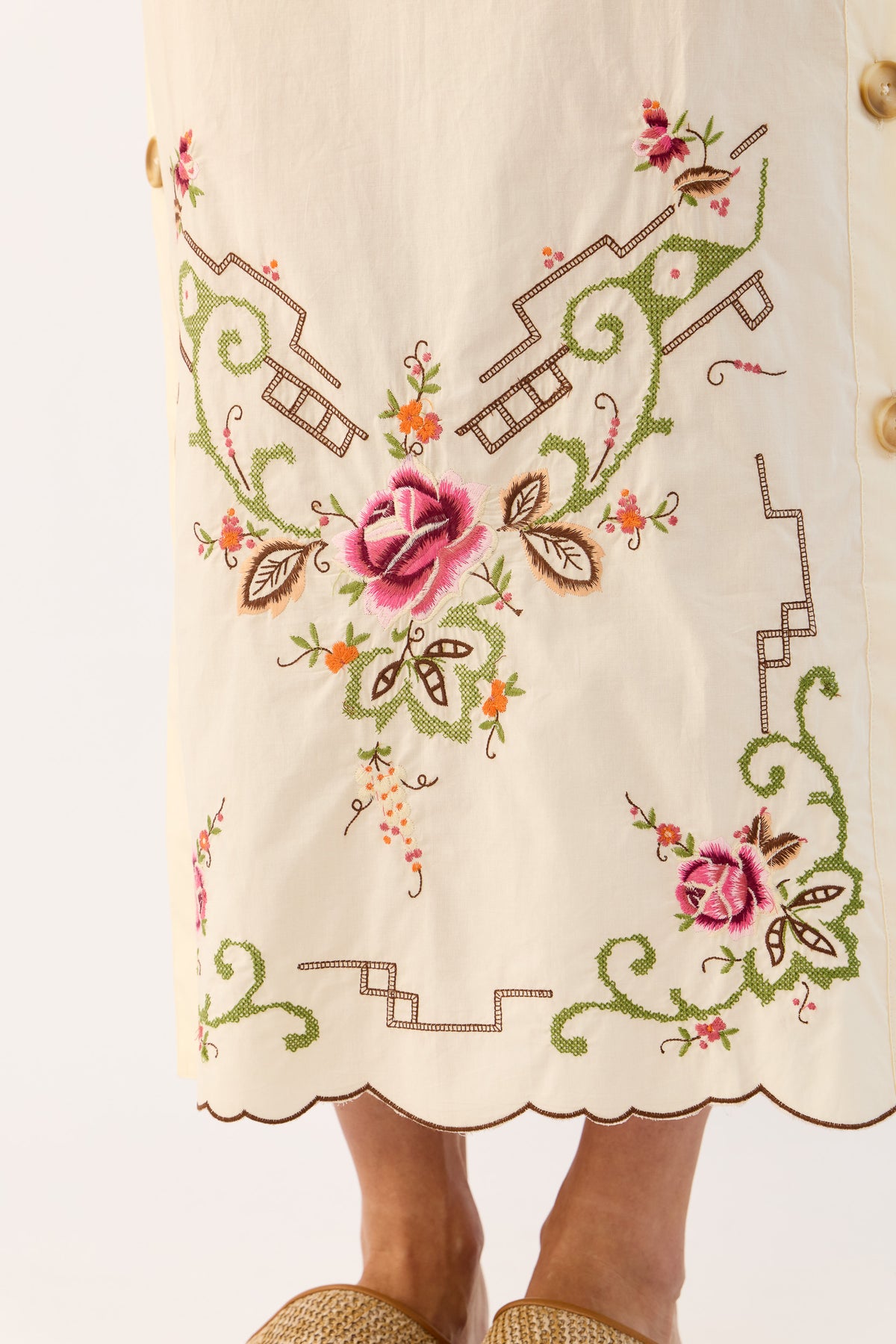 Esther Embroidered Cotton Skirt