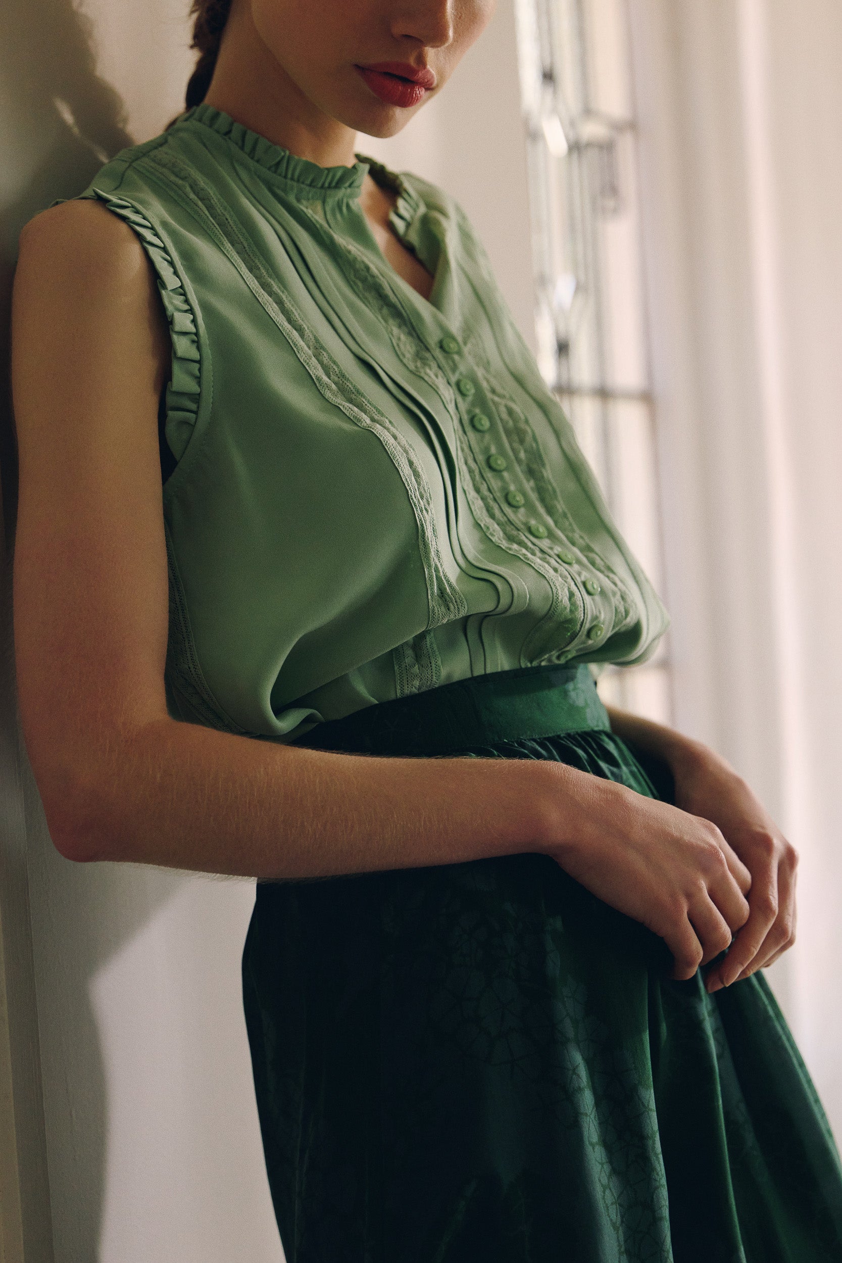Albrey Silk Crepe Sleeveless Top