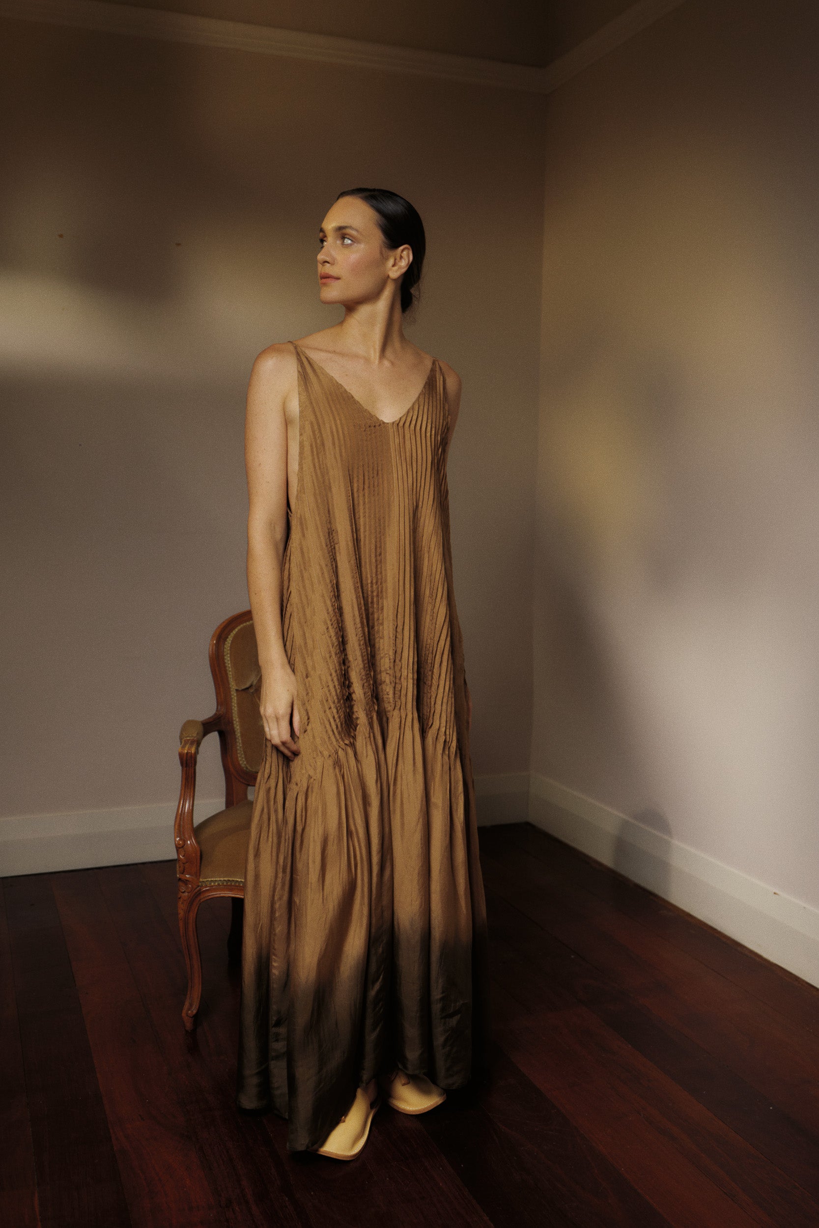 Ottavia Silk Dip-Dye Cami Maxi Dress