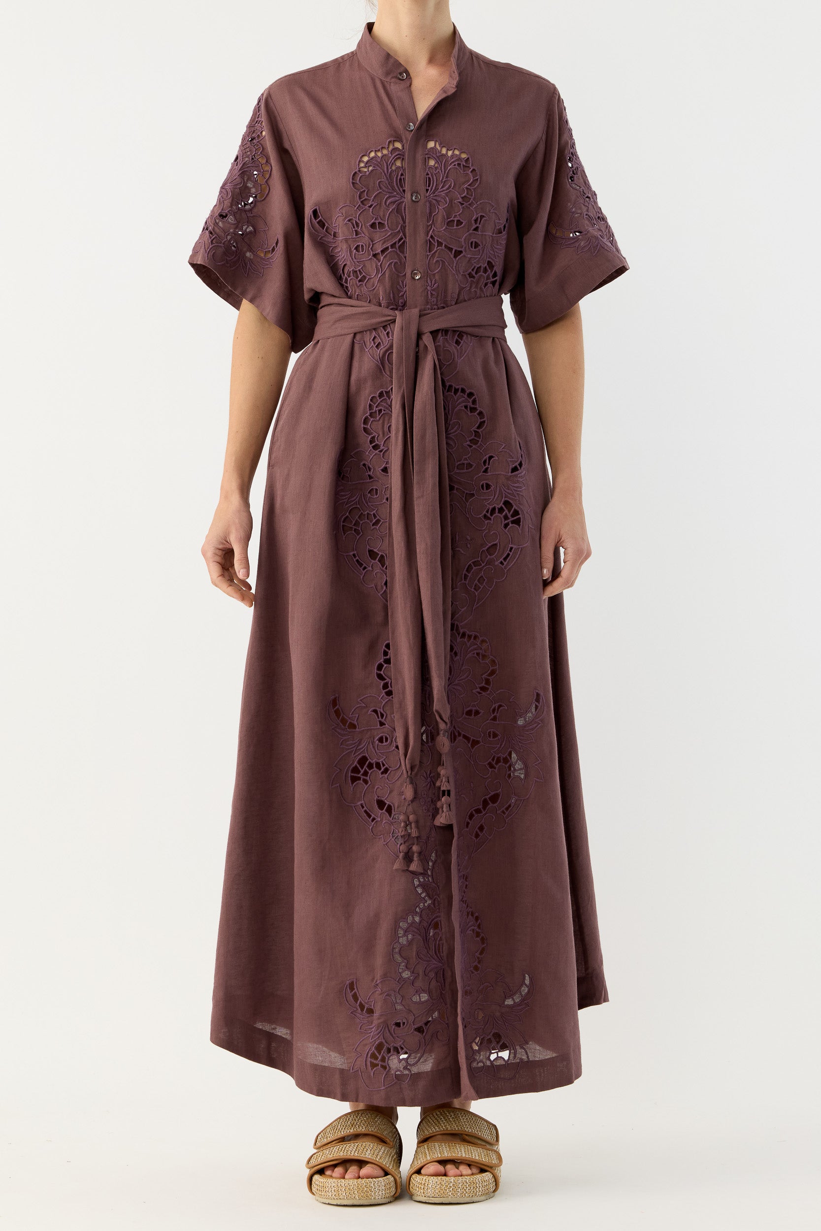 Pascal Embroidered Cutout Shirt Dress