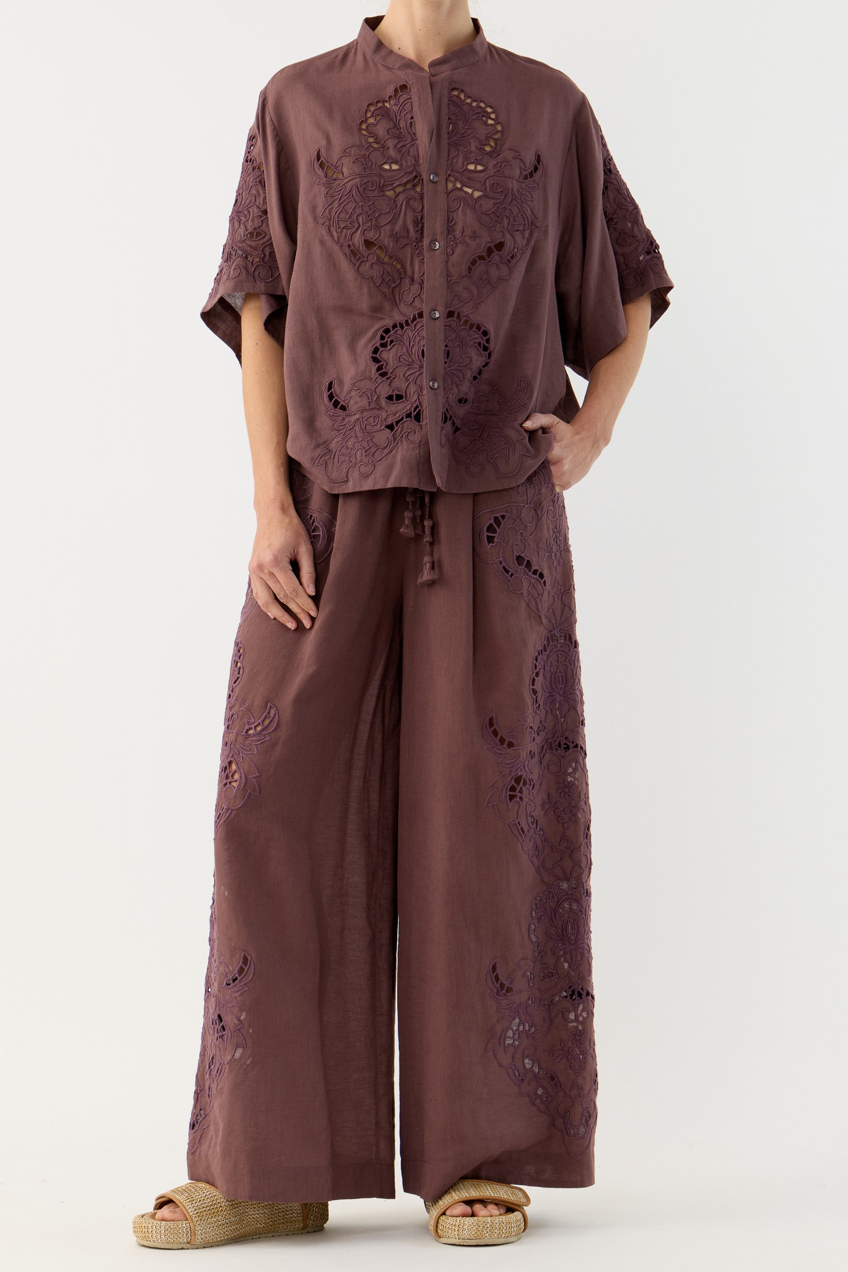 Pascal Embroidered Cutout Pant