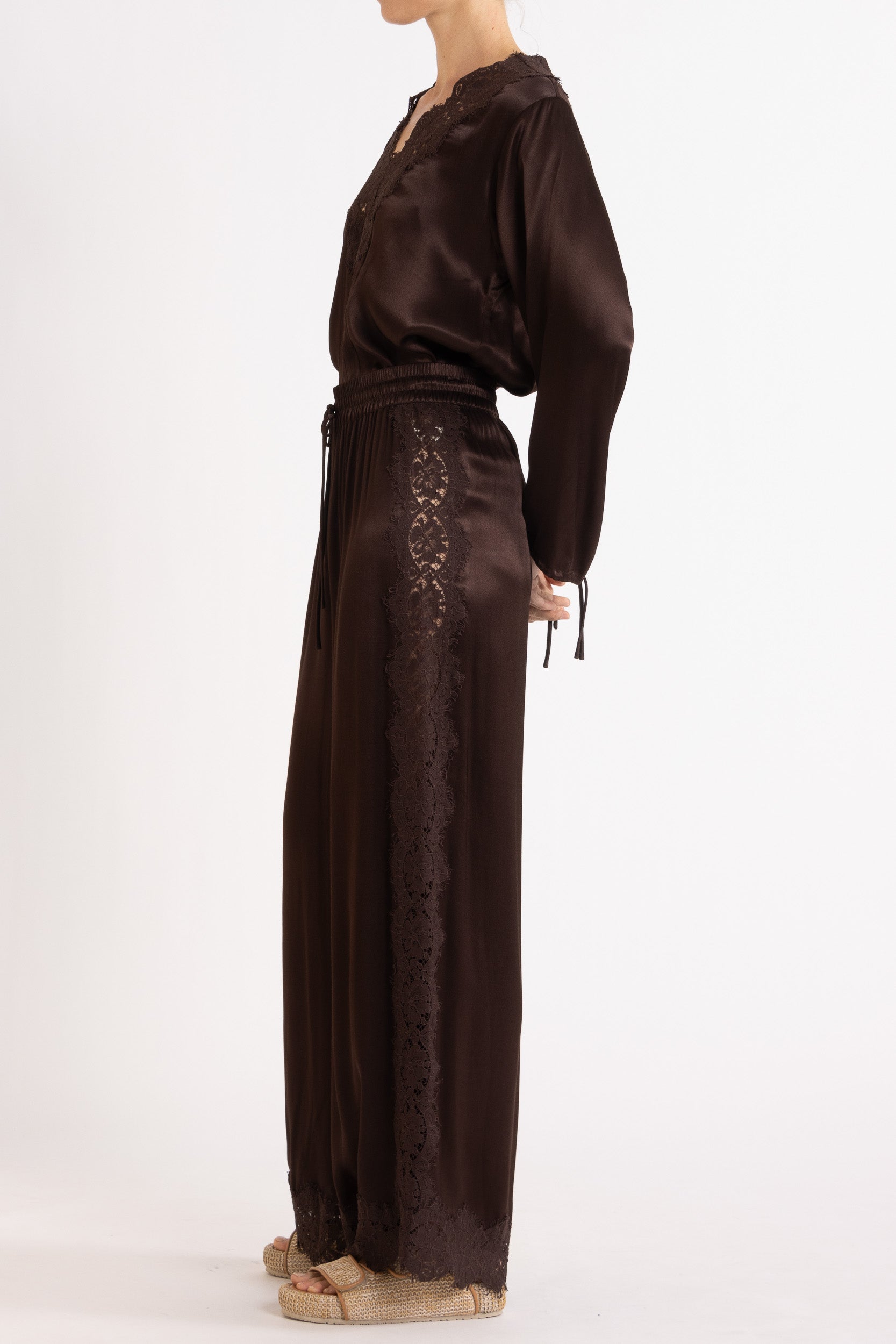 Lenny Satin Lace Pant