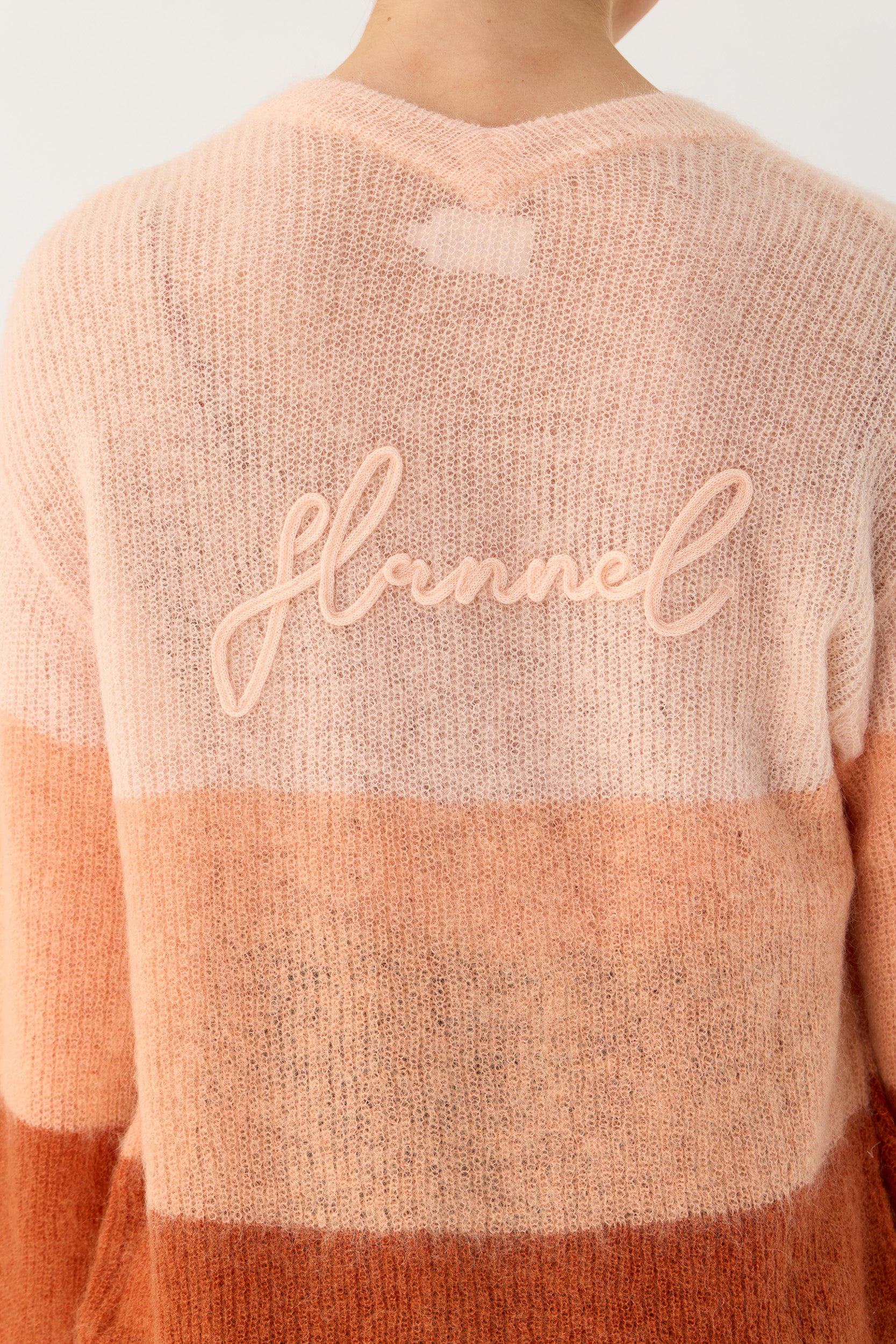 Inez Mohair-Wool Logo Knit Cardigan