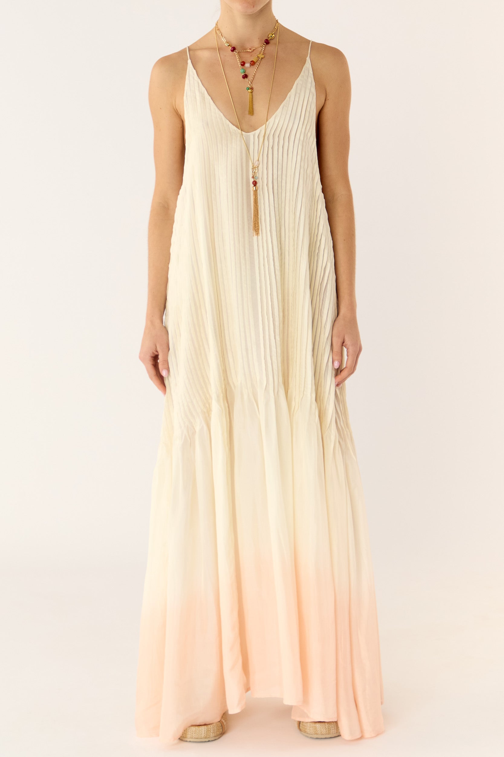 Ottavia Silk Dip-Dye Cami Dress