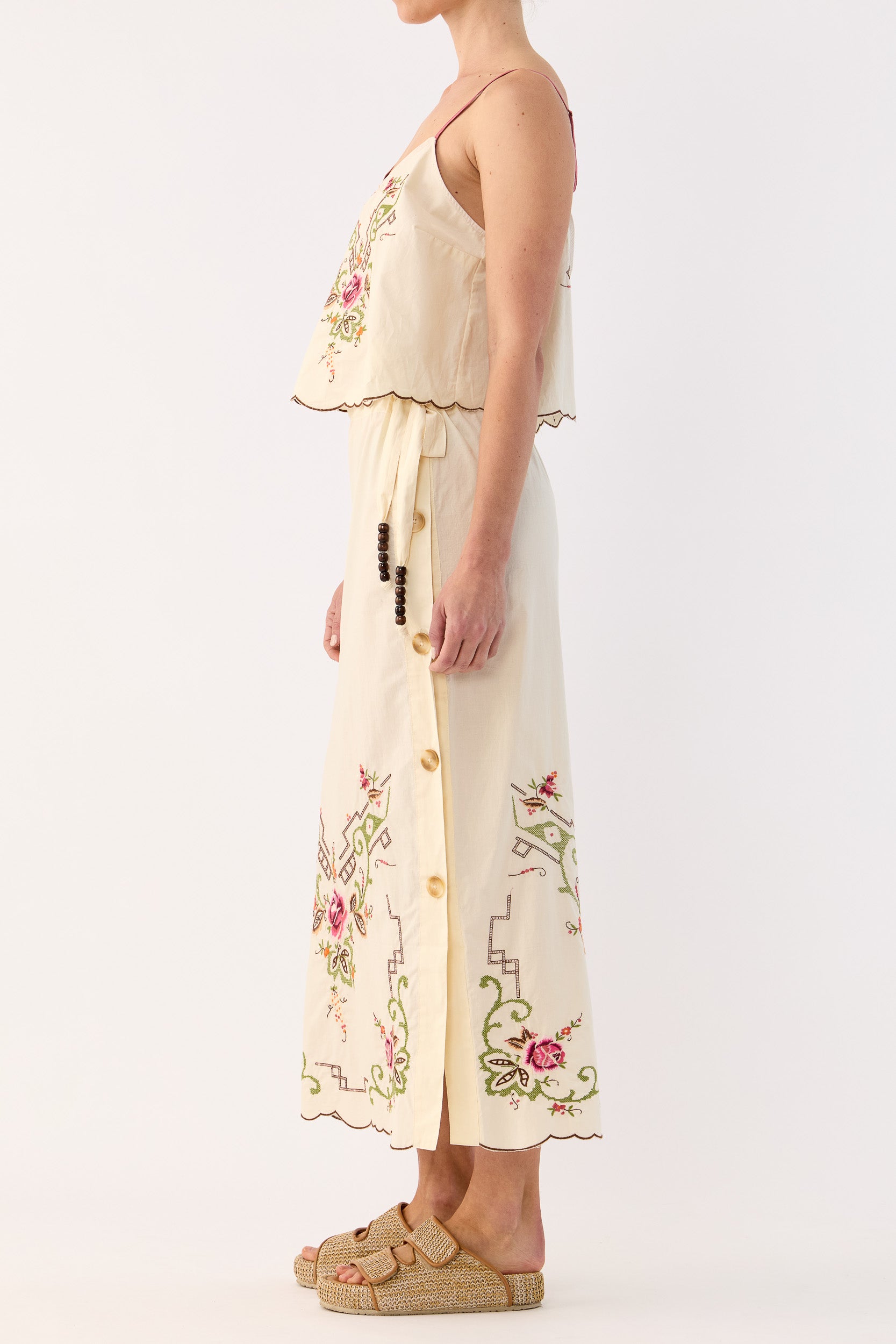 Esther Embroidered Cotton Skirt