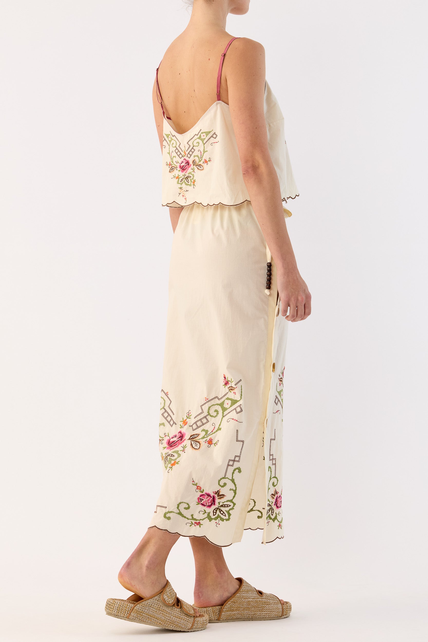 Esther Embroidered Cotton Skirt