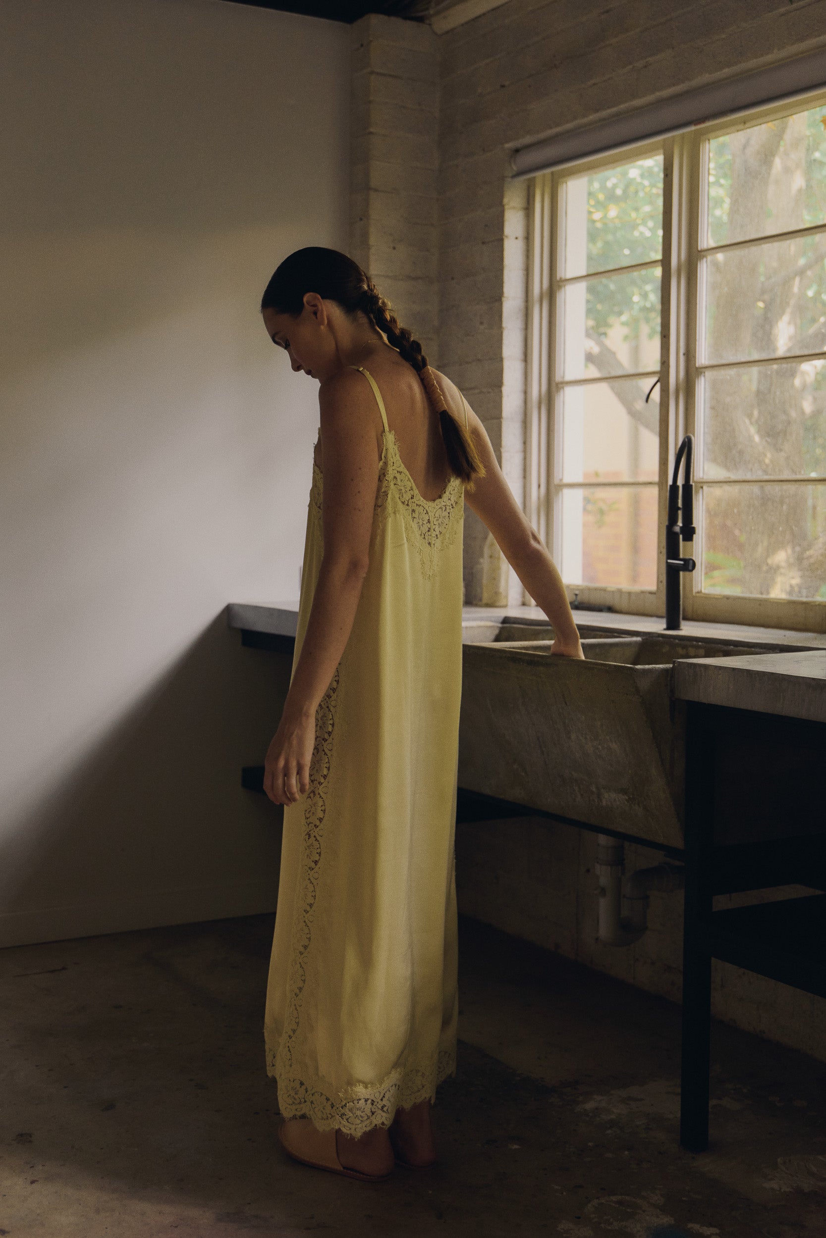Lenny Satin Lace Slip Dress | FLANNEL Lenny Satin Lace Slip Dress | FLANNEL