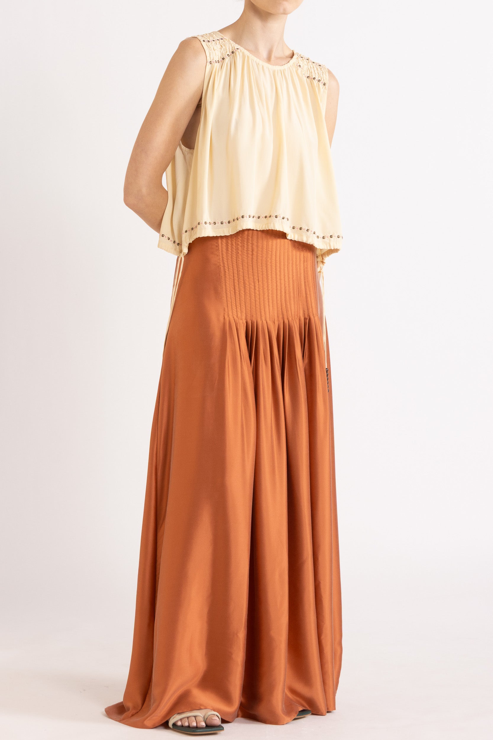 Gemini Crepe De Chine Sleeveless Top