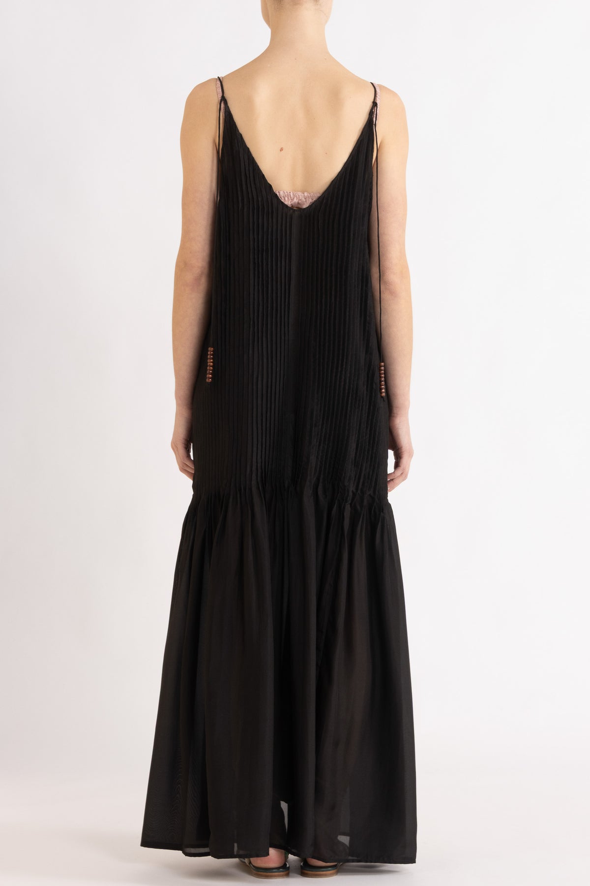 Lavinia Pleated Silk Maxi Dress