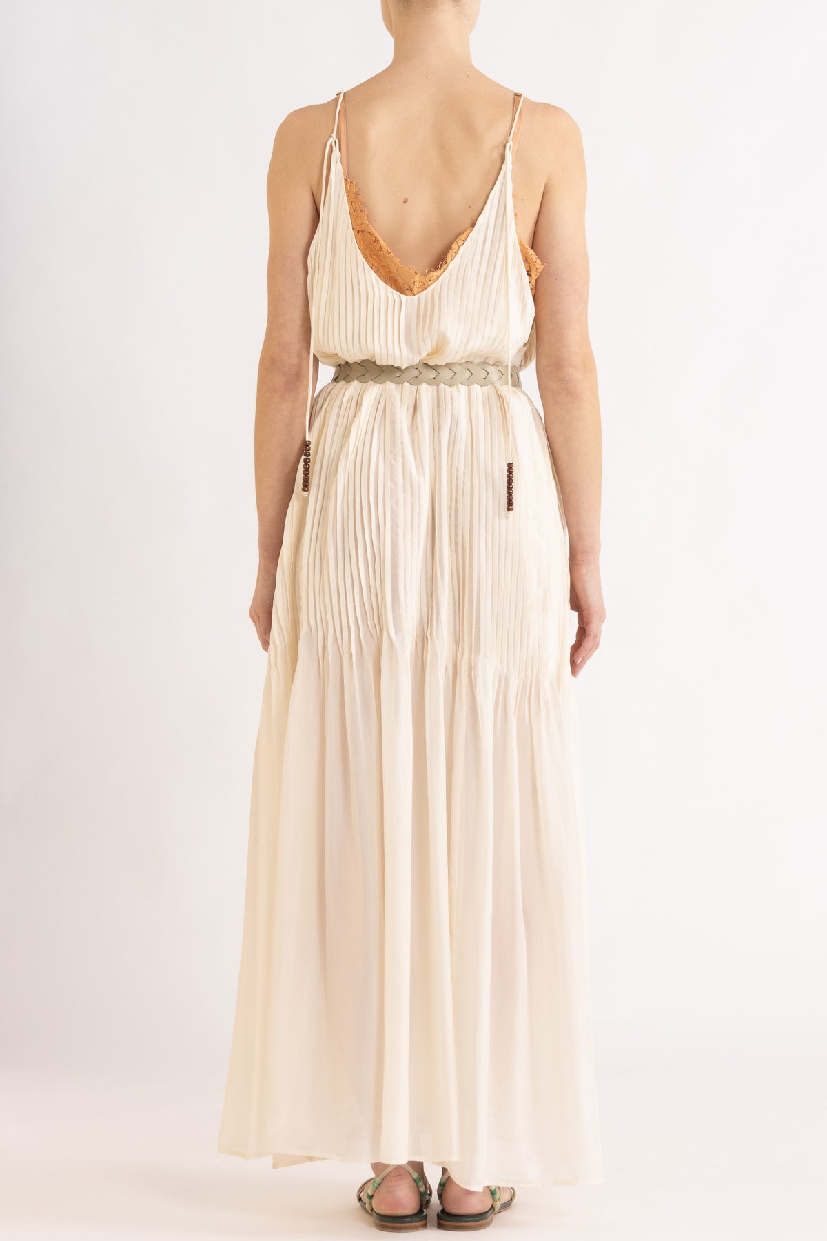 Lavinia Pleated Silk Maxi Dress