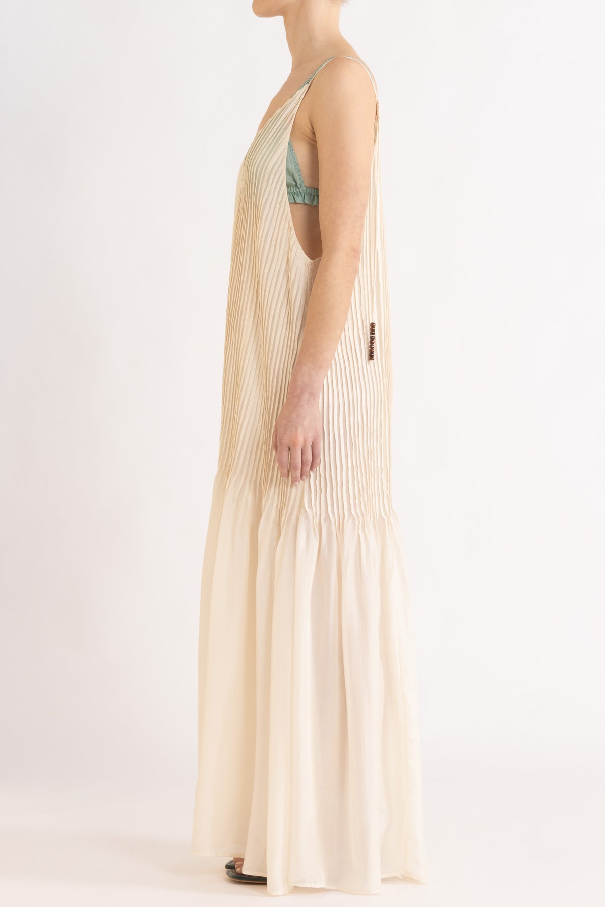 Lavinia Pleated Silk Maxi Dress