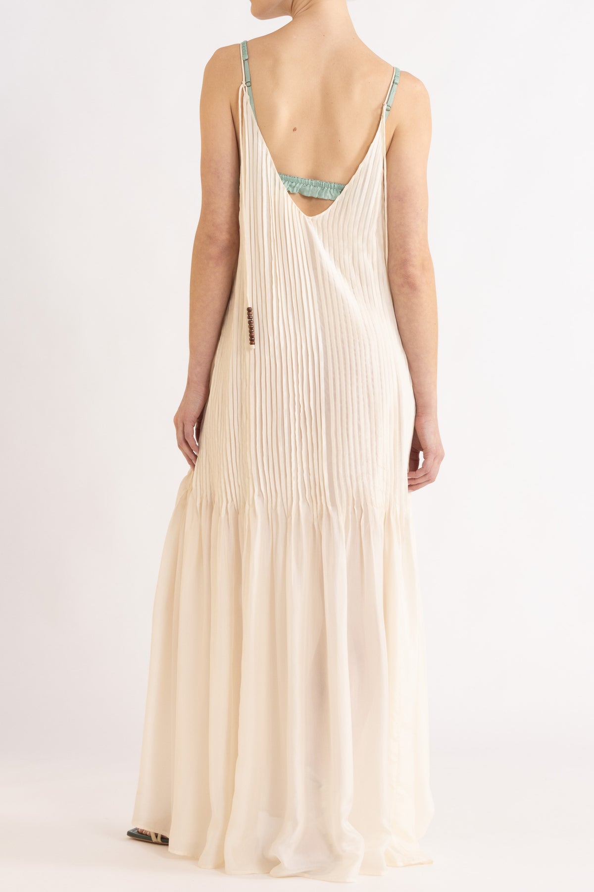 Lavinia Pleated Silk Maxi Dress