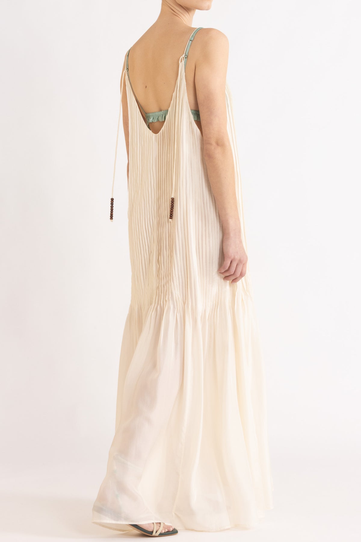 Lavinia Pleated Silk Maxi Dress