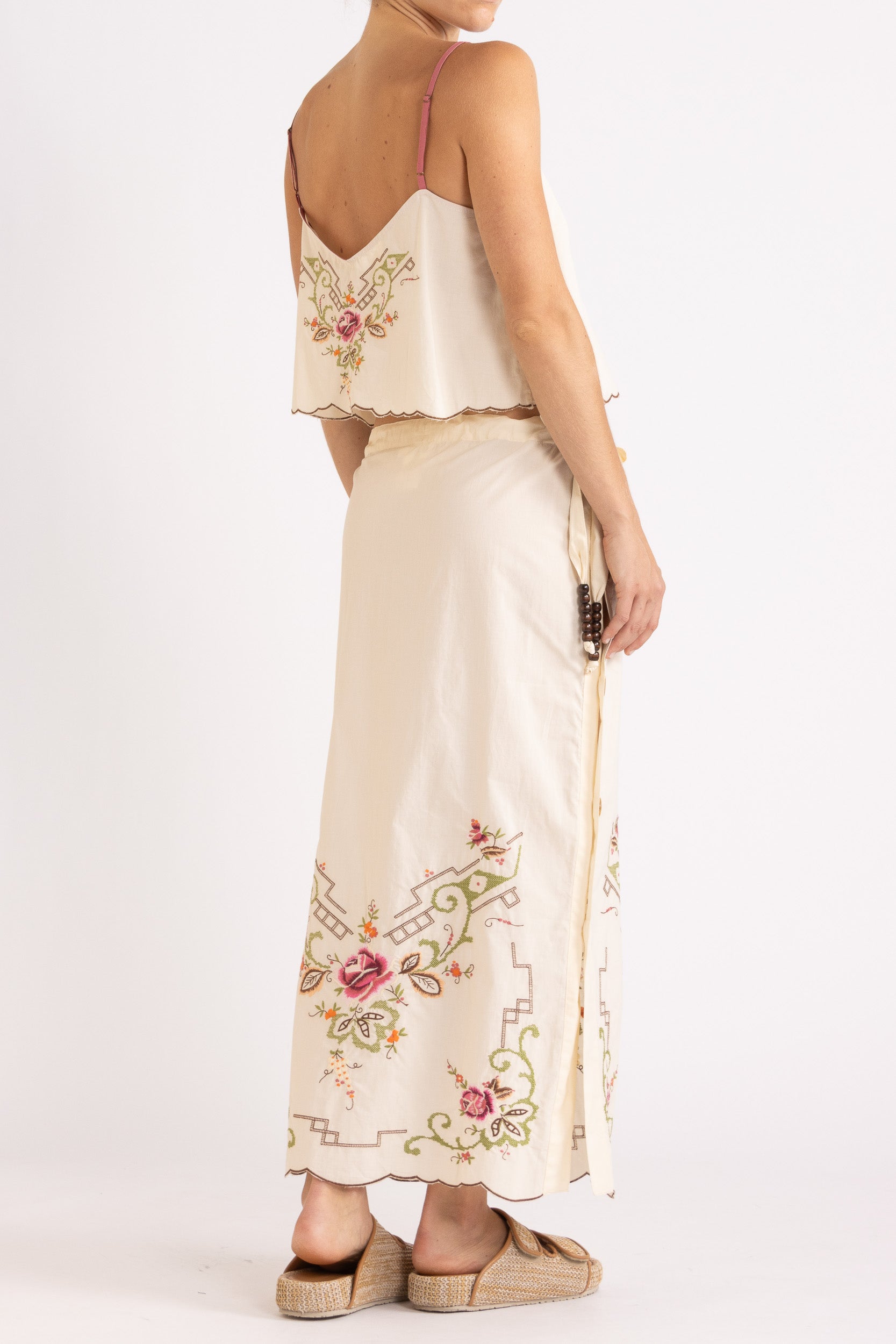 Esther Embroidered Cotton Skirt