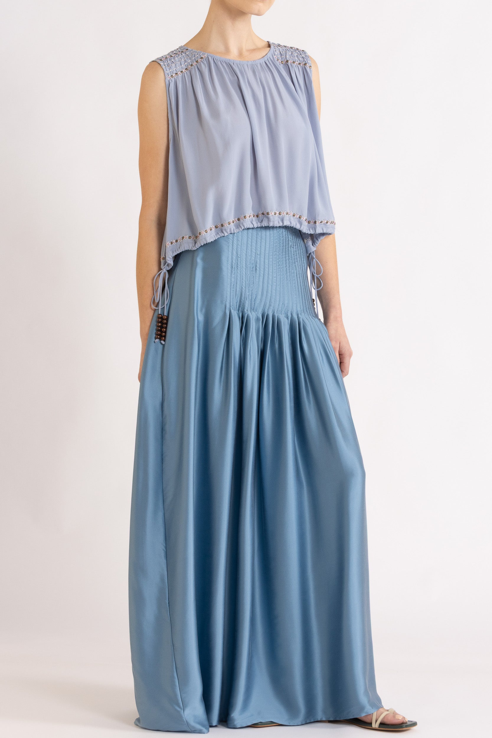 Gemini Crepe De Chine Sleeveless Top