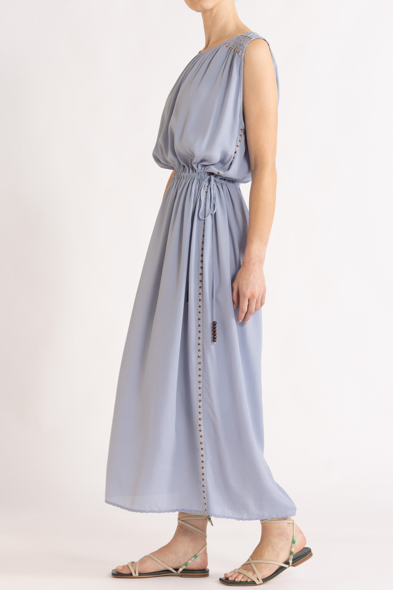 Gemini Crepe De Chine Sleeveless Dress