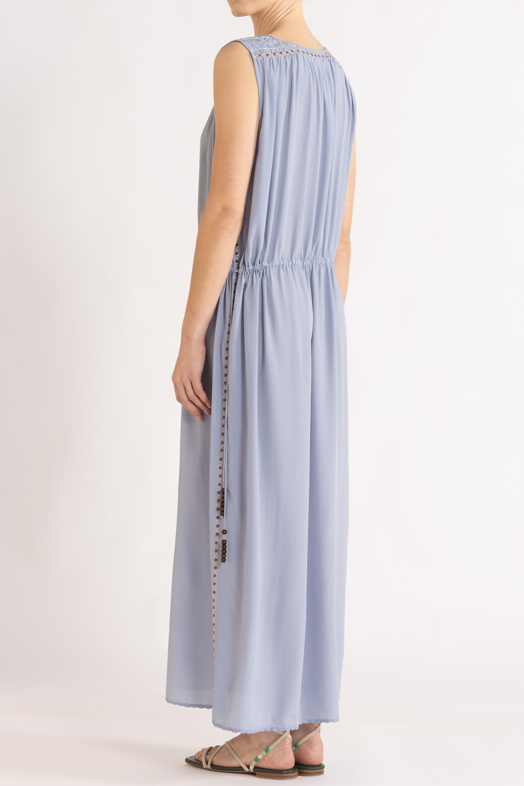 Gemini Crepe De Chine Sleeveless Dress