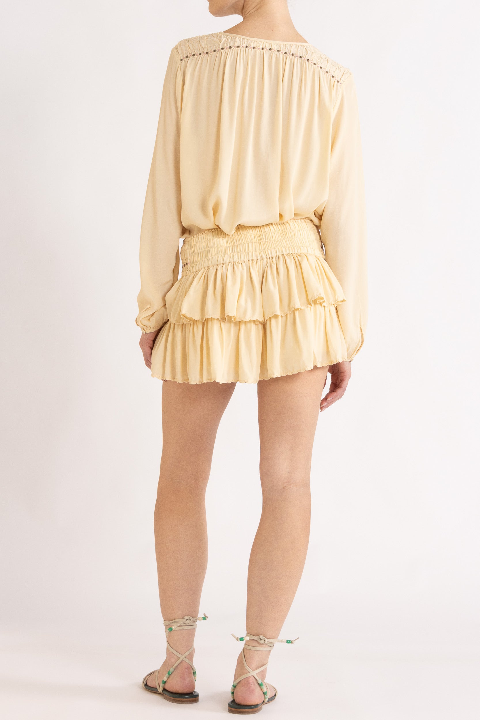 Gemini Crepe De Chine Long Sleeve Top