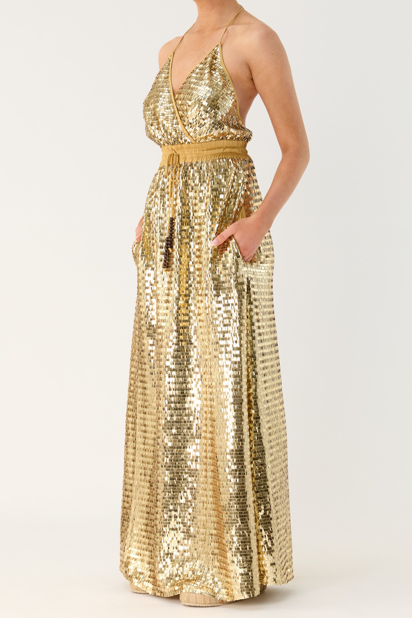 Marella Sequin Halter Neck Dress