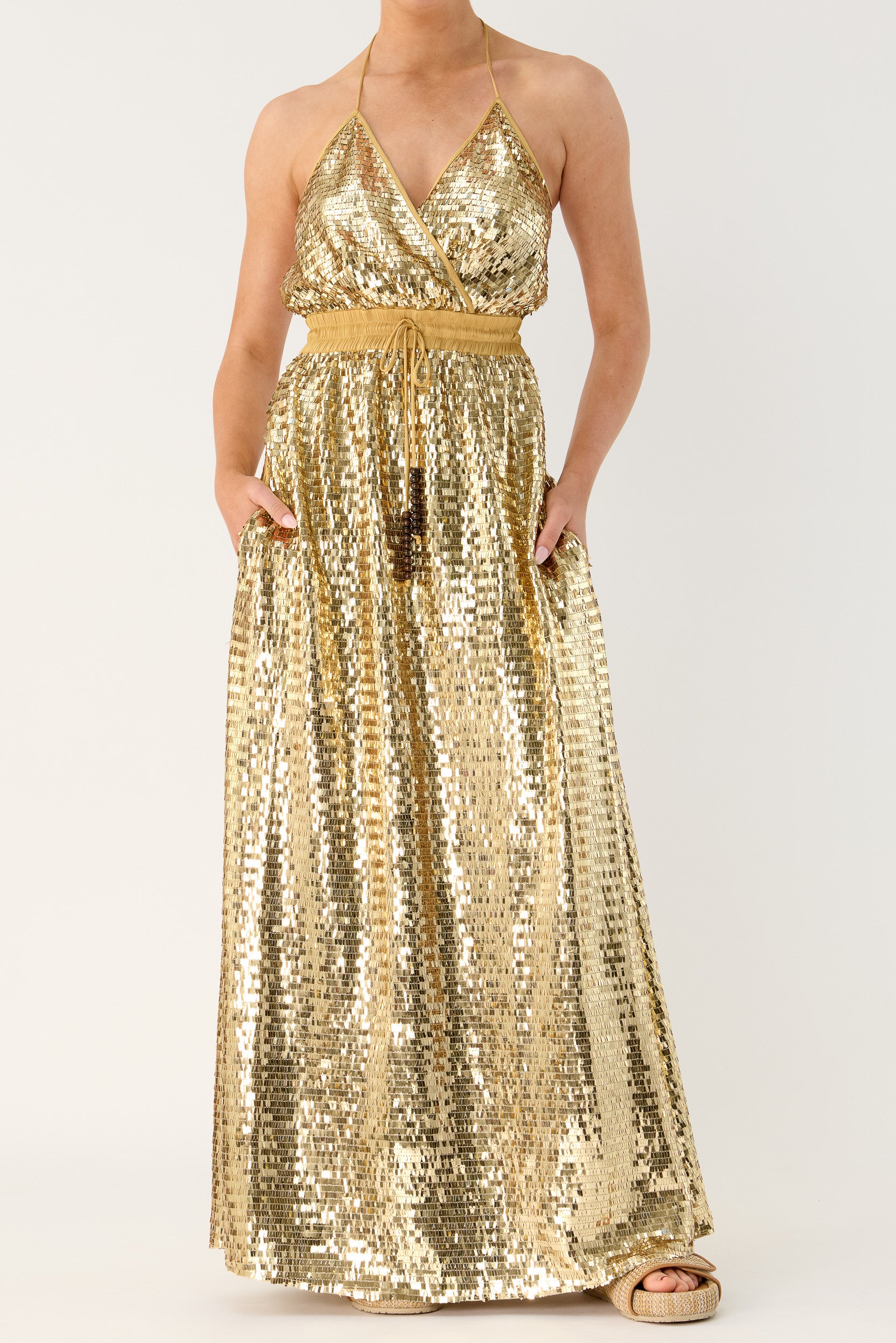 Marella Sequin Halter Neck Dress