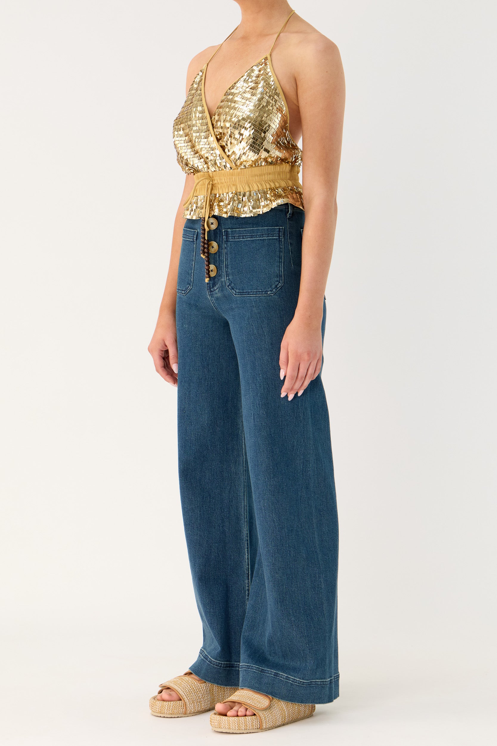 Marella Halter Neck Sequin Top