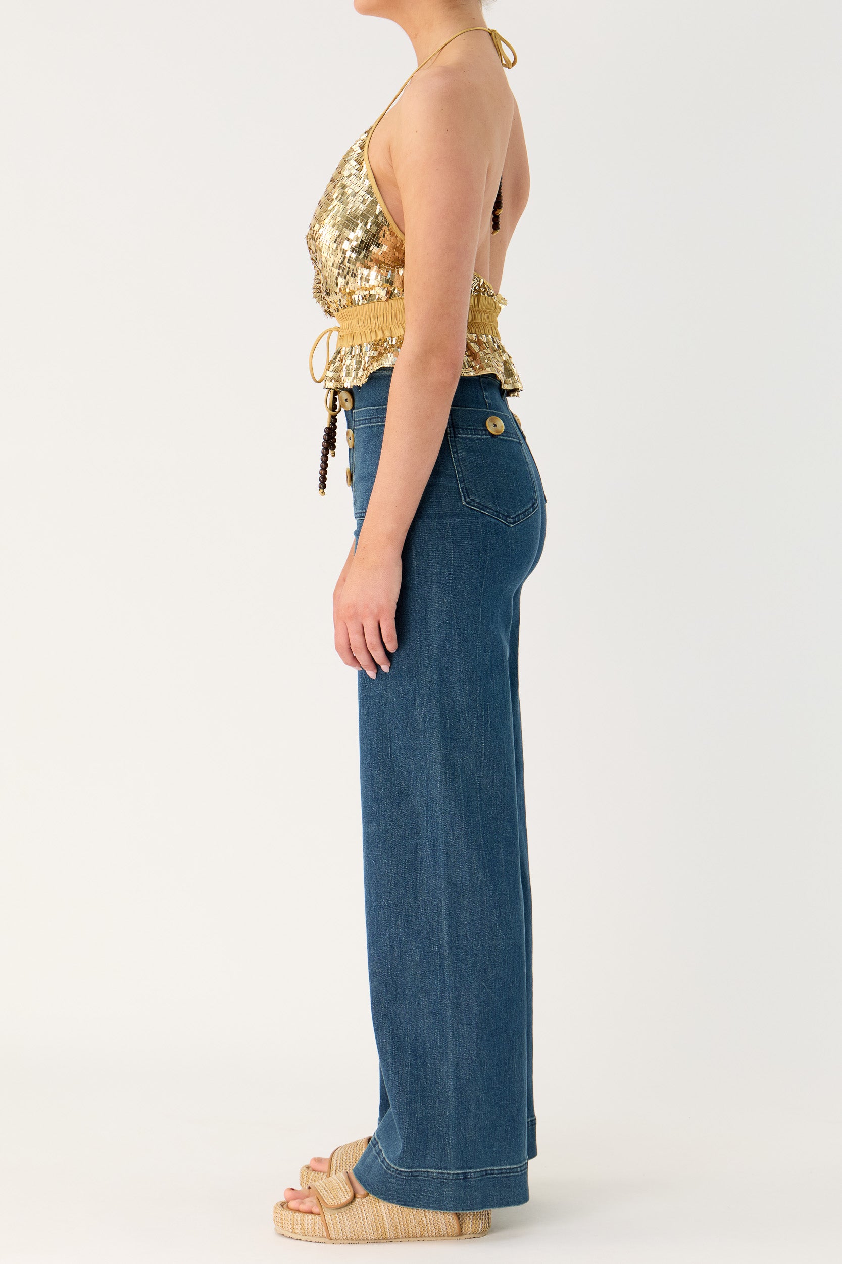 Marella Halter Neck Sequin Top