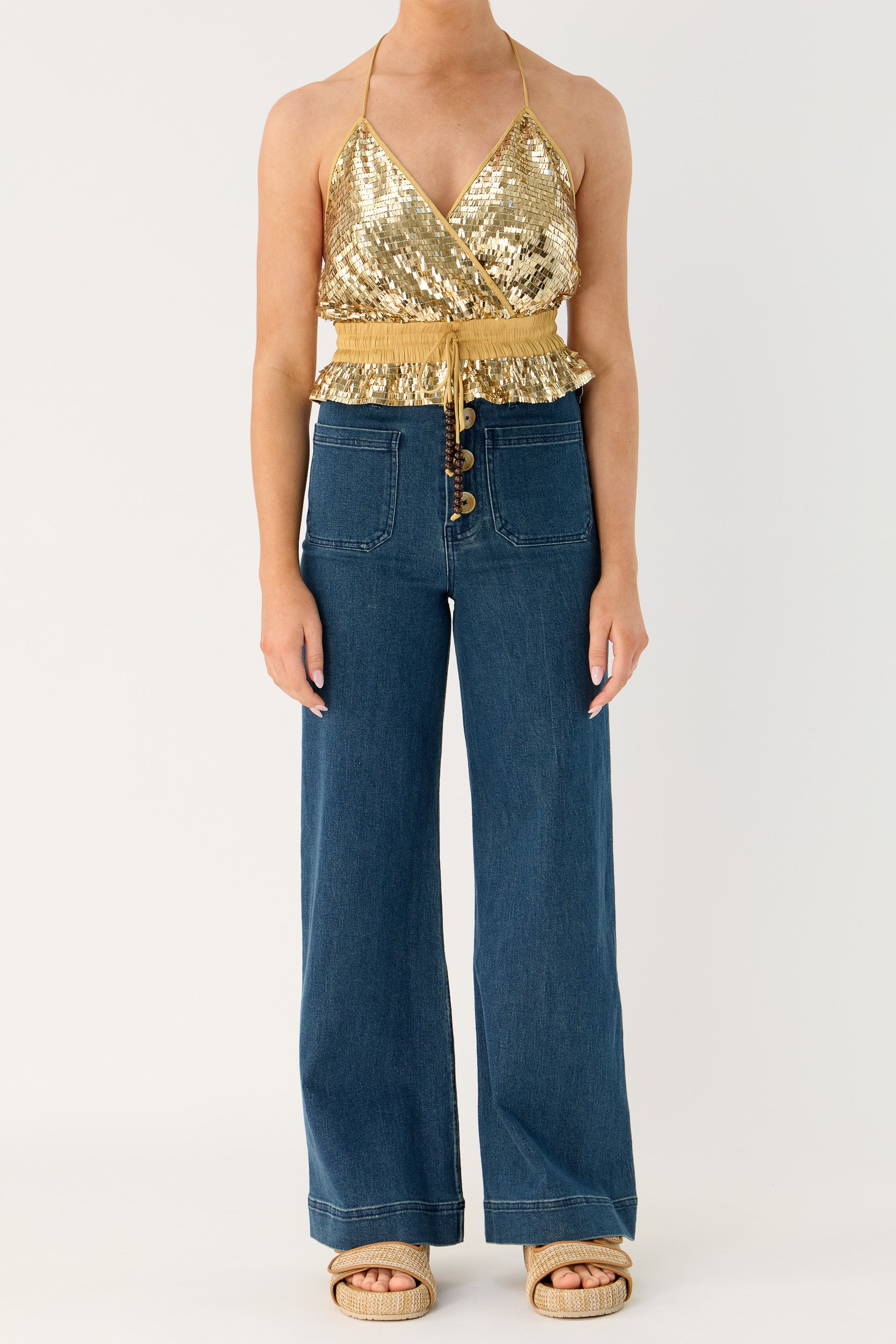 Marella Halter Neck Sequin Top