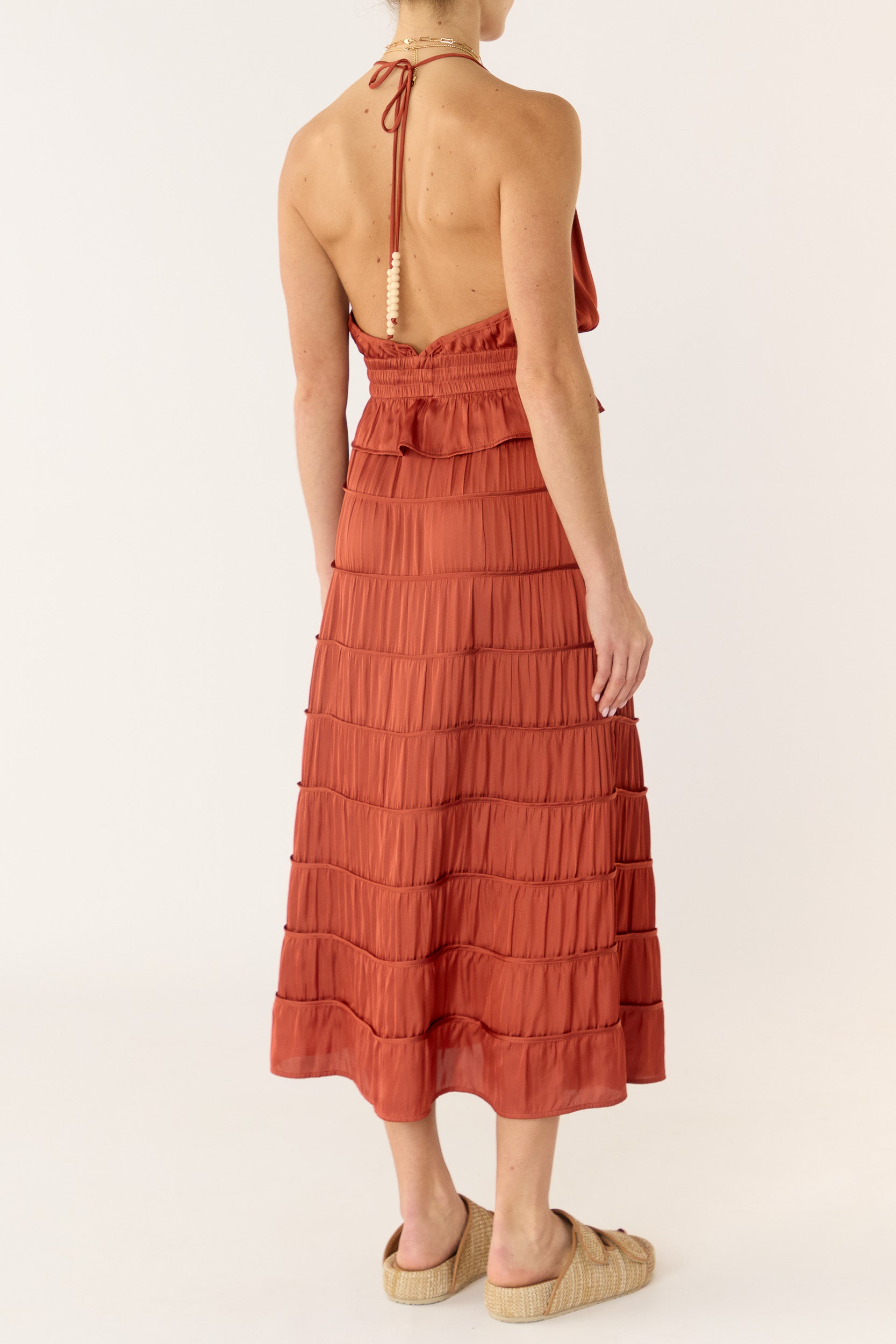 Alina Tiered Satin Skirt