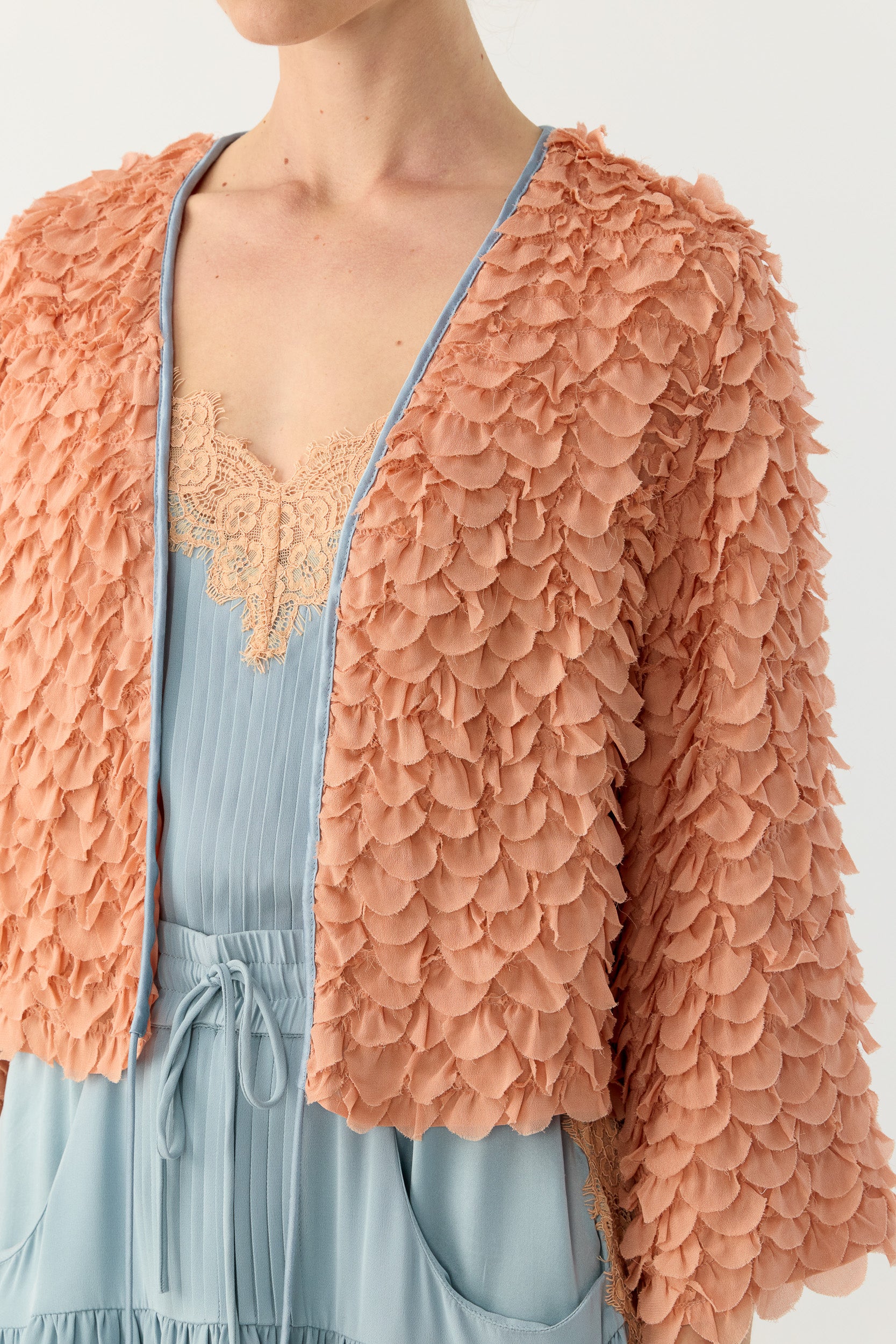 Addie Scalloped Chiffon Jacket