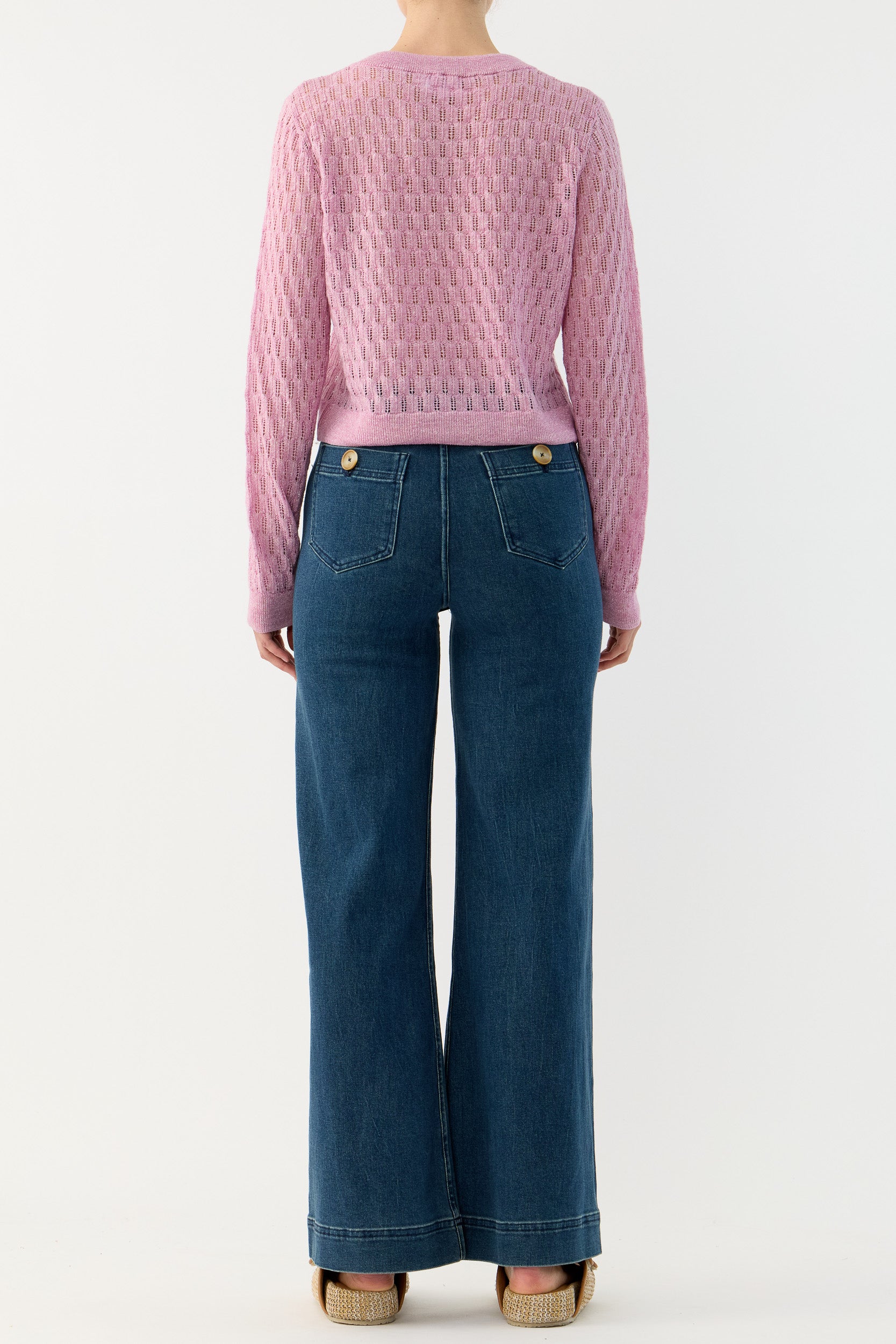 Miley Pointelle Merino Wool & Linen Cardigan