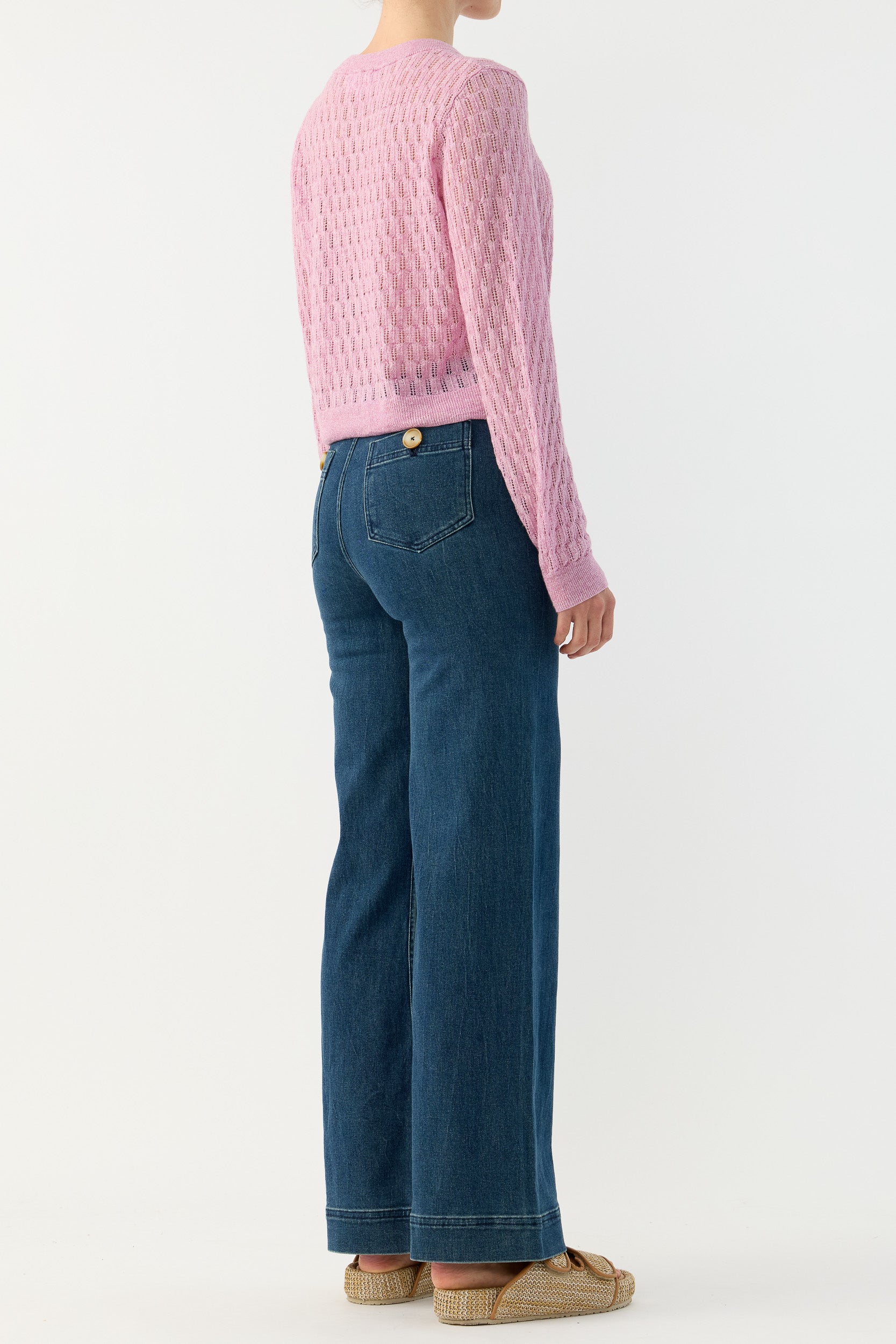 Miley Pointelle Merino Wool & Linen Cardigan