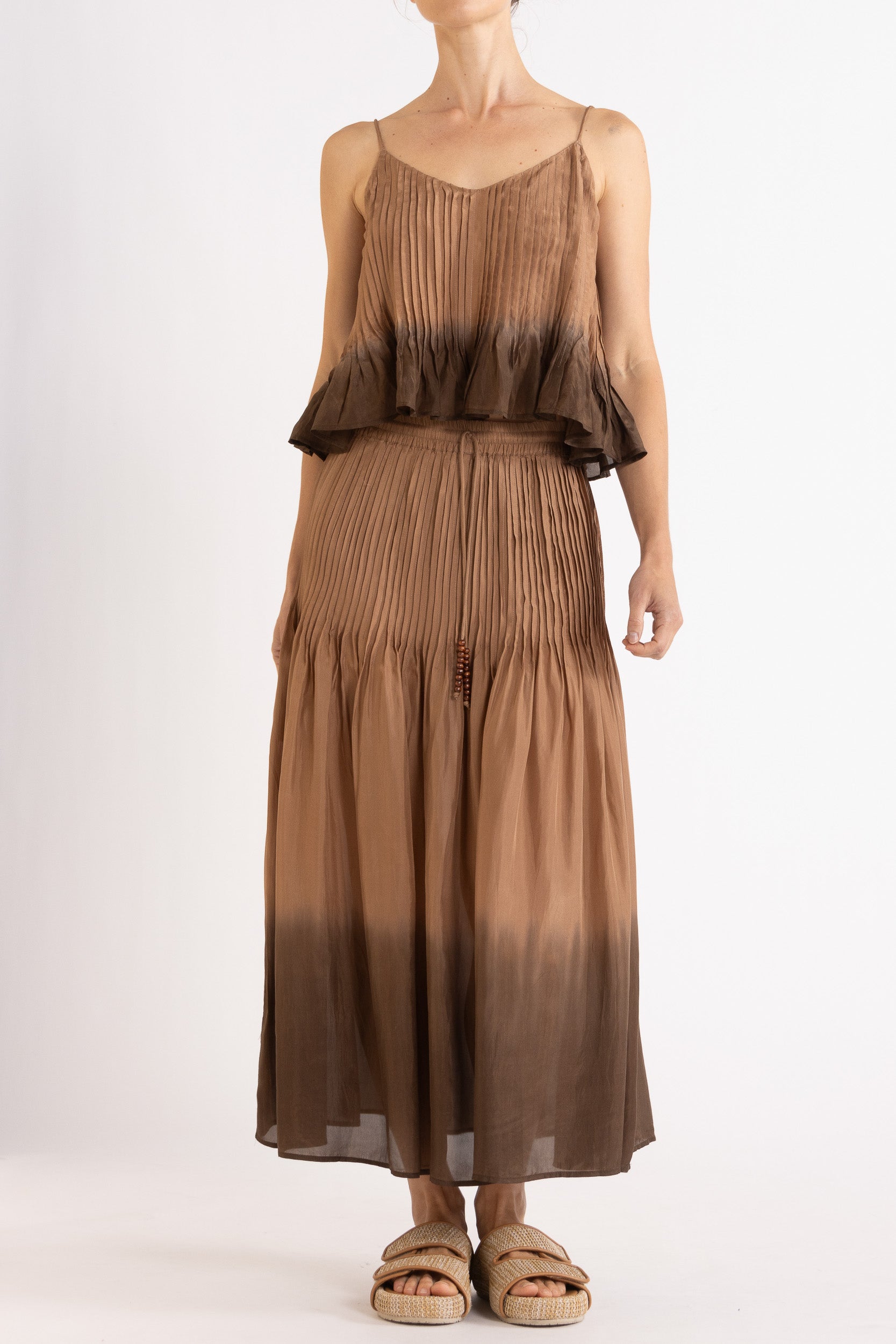 Ottavia Silk Dip-Dye Skirt