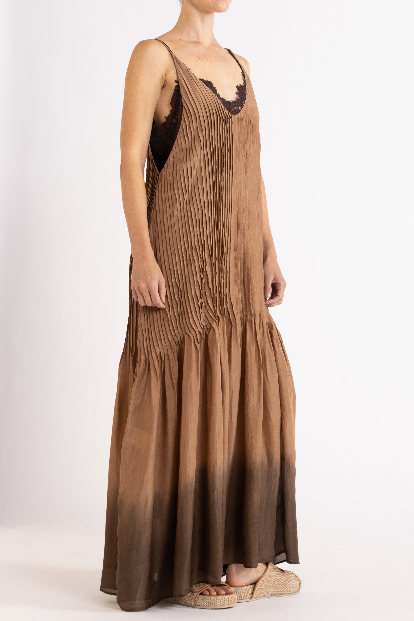 Ottavia Silk Dip-Dye Cami Maxi Dress